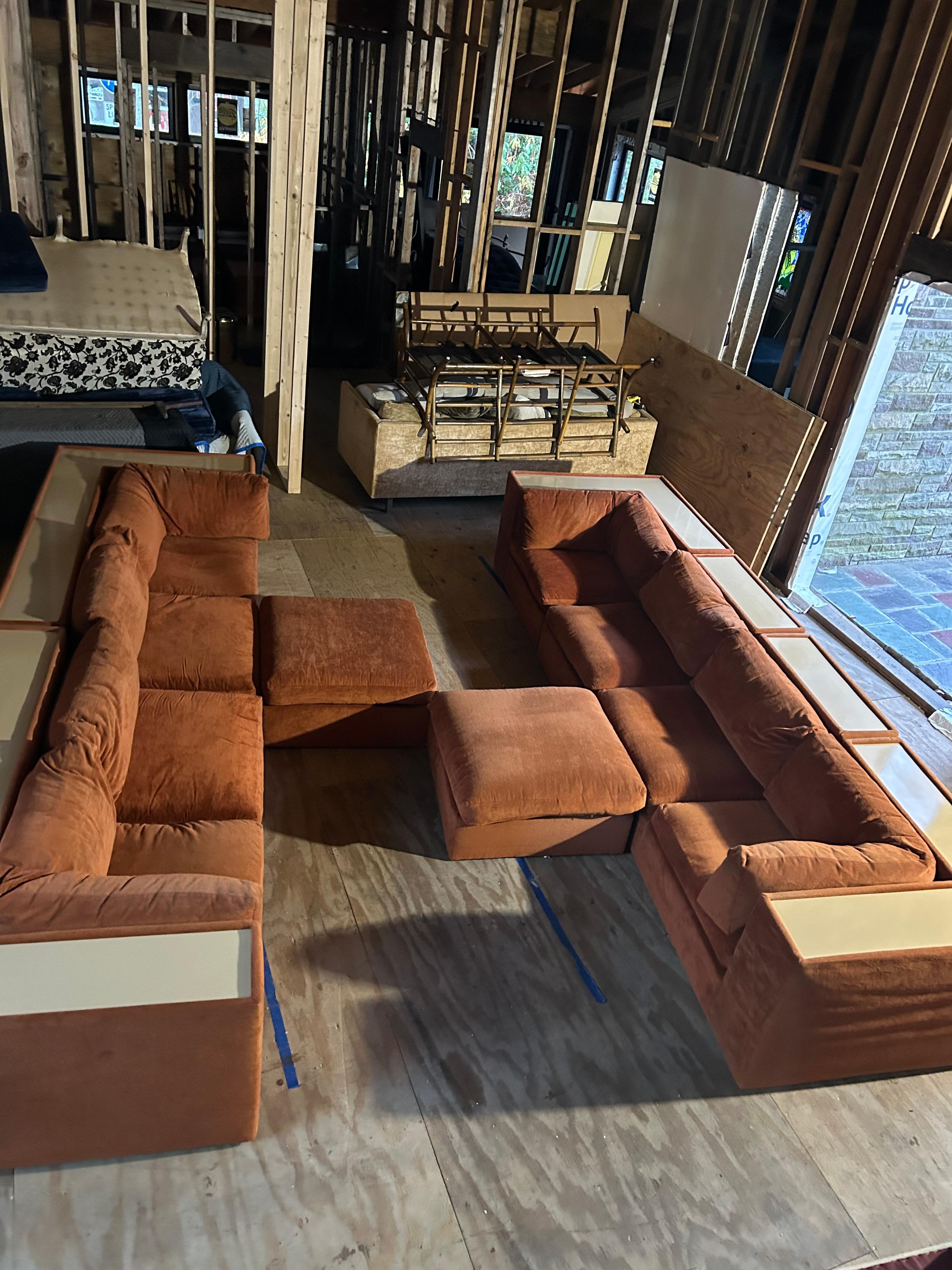 Outstanding 8 Piece Milo Baughman Thayer Coggin Cube Sectional Sofa Mid-Century en vente 7