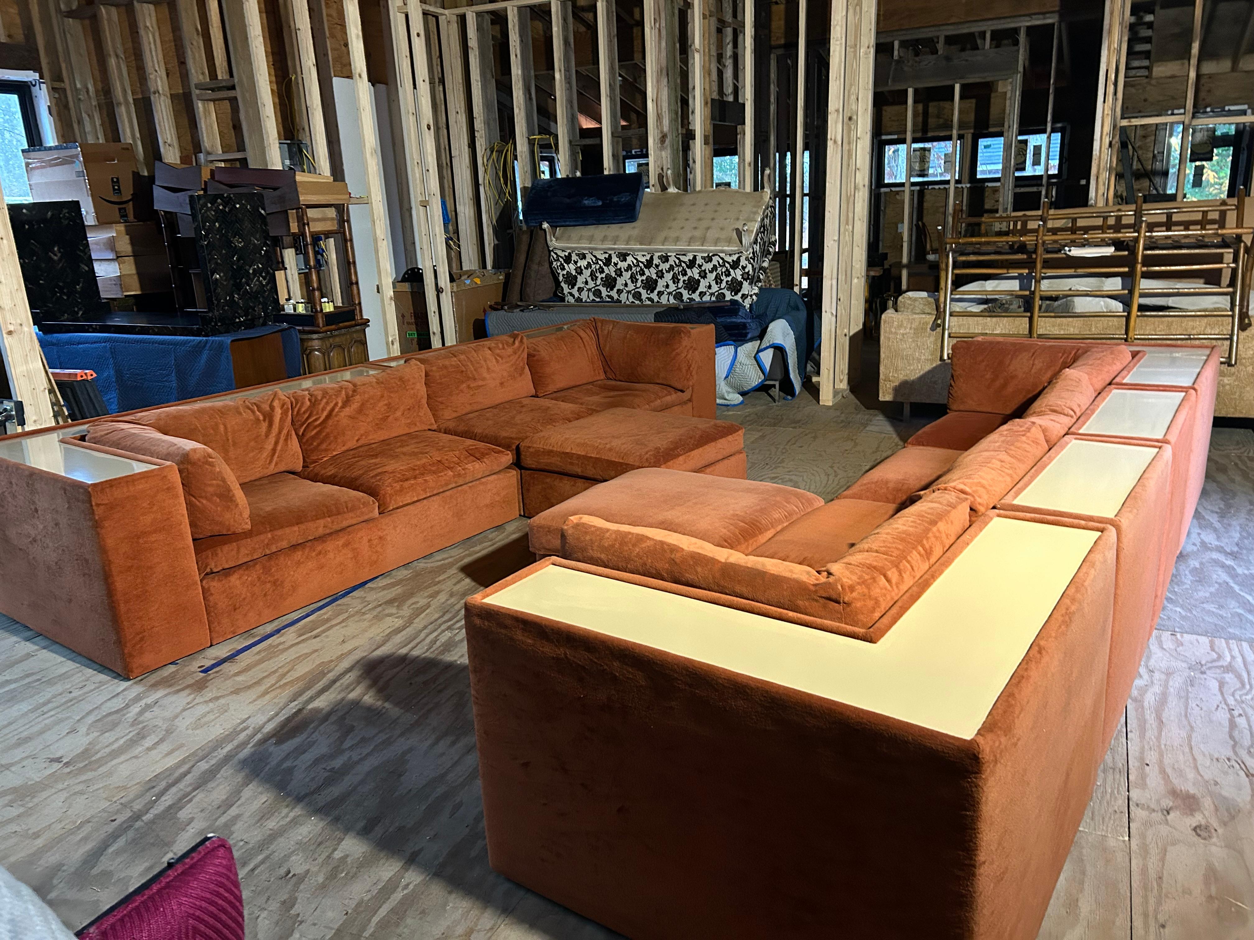 Outstanding 8 Piece Milo Baughman Thayer Coggin Cube Sectional Sofa Mid-Century en vente 8
