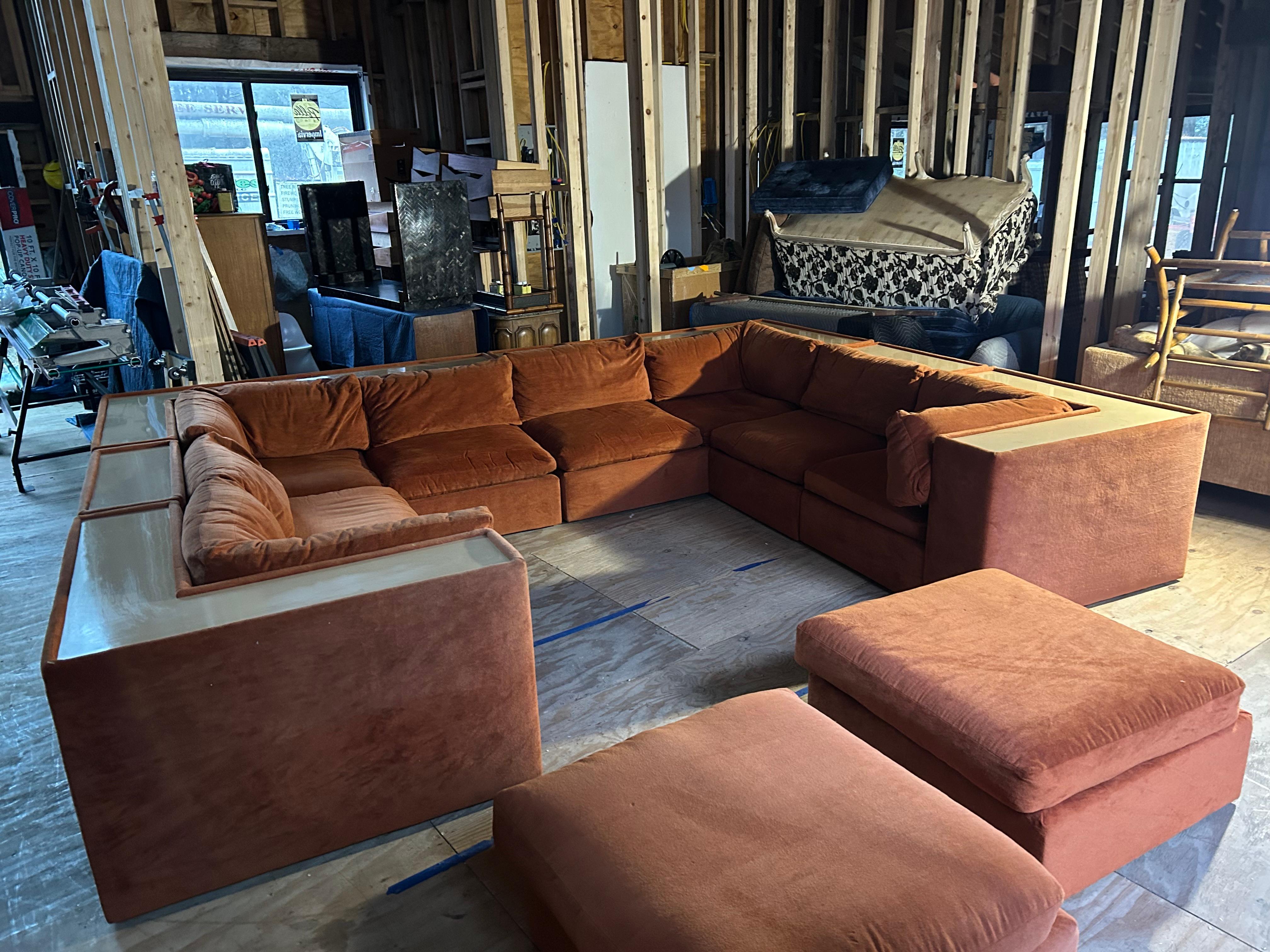 Outstanding 8 Piece Milo Baughman Thayer Coggin Cube Sectional Sofa Mid-Century en vente 10