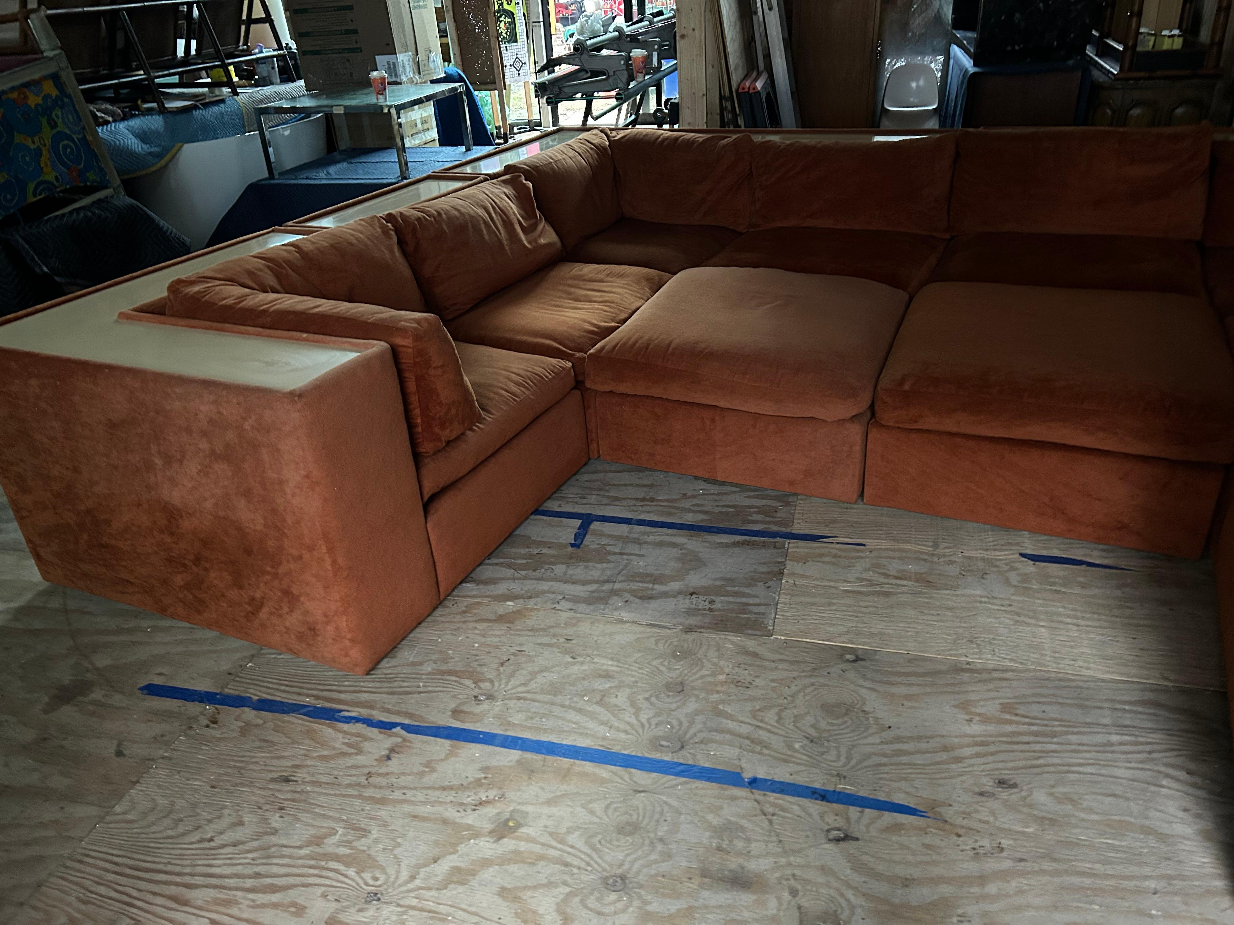 Mid-Century Modern Outstanding 8 Piece Milo Baughman Thayer Coggin Cube Sectional Sofa Mid-Century en vente