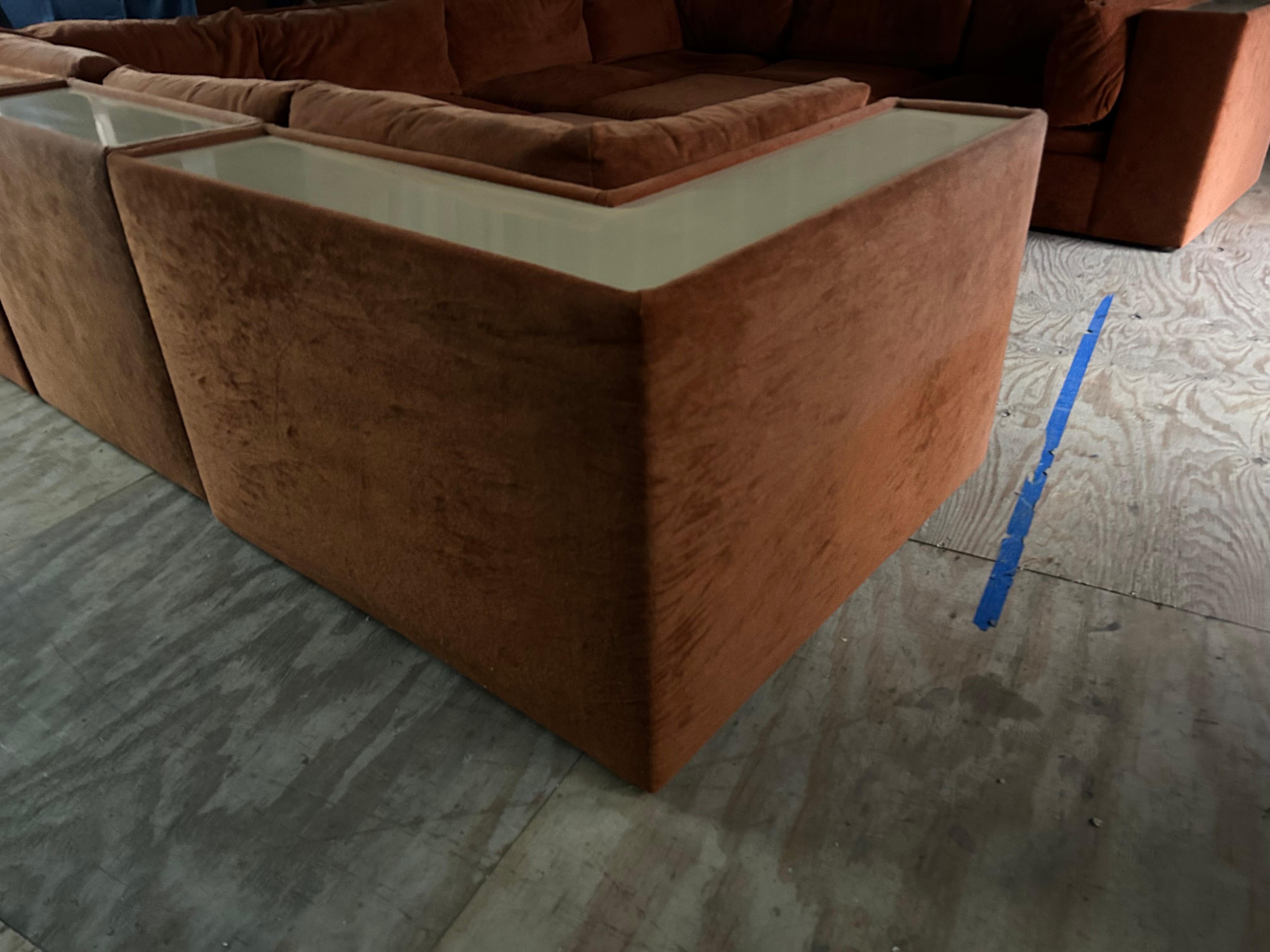 Outstanding 8 Piece Milo Baughman Thayer Coggin Cube Sectional Sofa Mid-Century Bon état - En vente à Pemberton, NJ