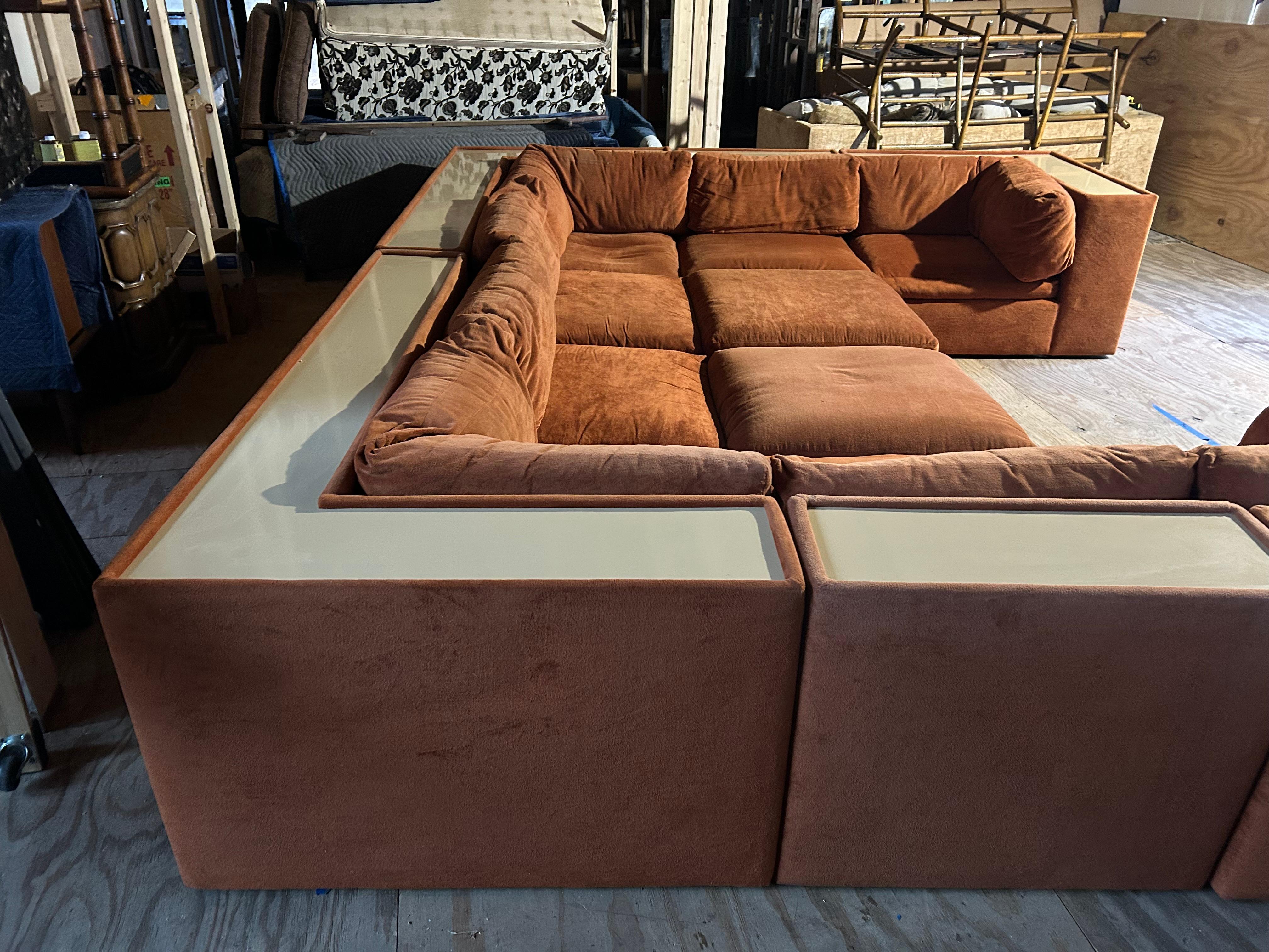 Outstanding 8 Piece Milo Baughman Thayer Coggin Cube Sectional Sofa Mid-Century en vente 1