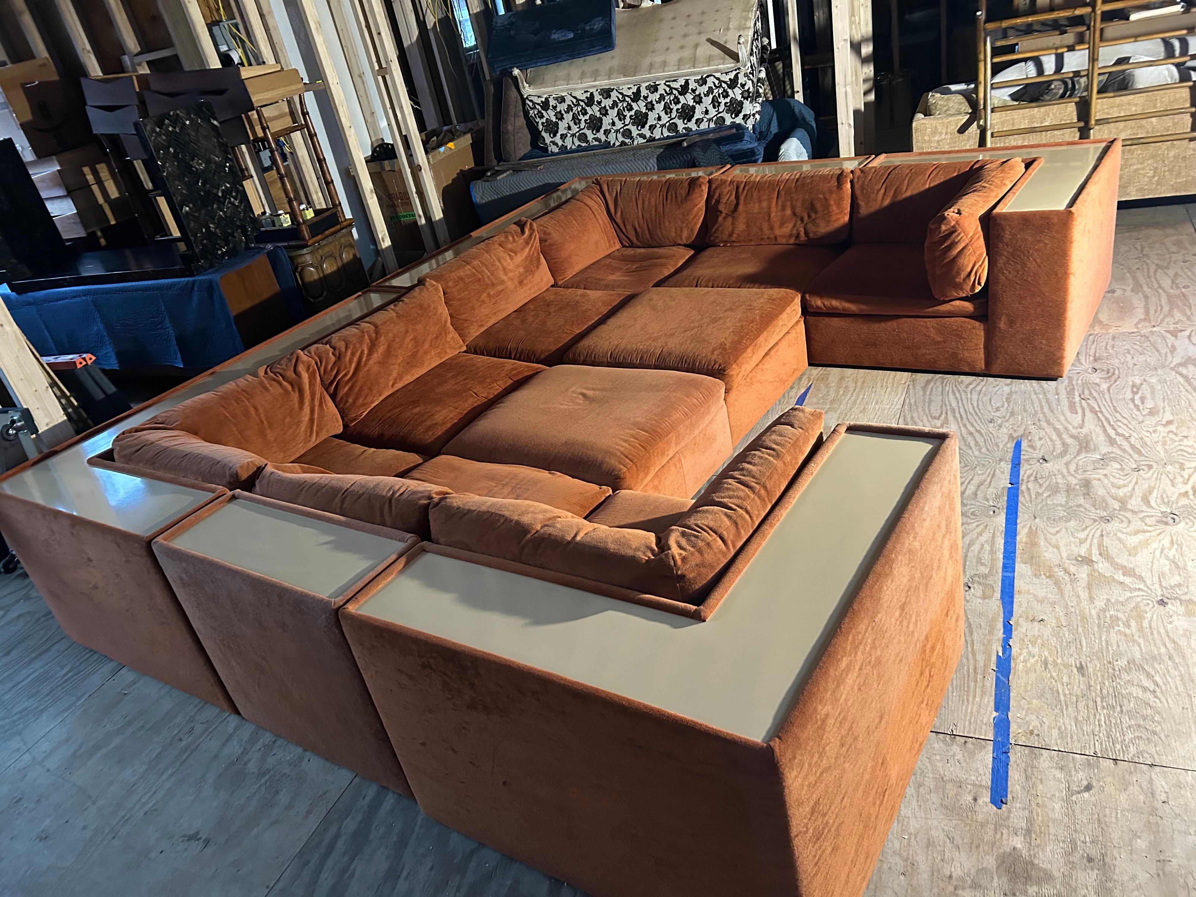 Outstanding 8 Piece Milo Baughman Thayer Coggin Cube Sectional Sofa Mid-Century en vente 2