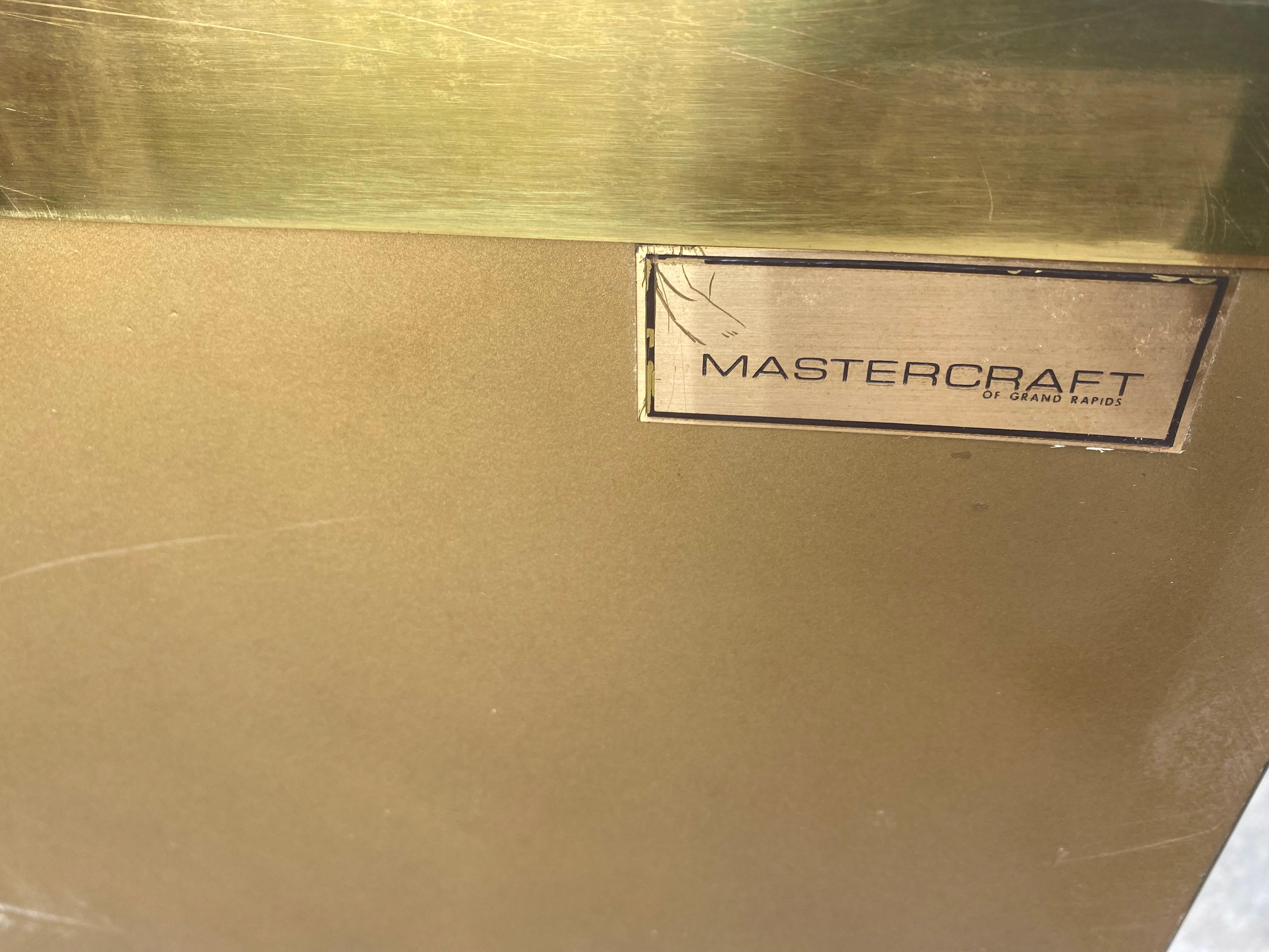 Outstanding Acid Etched Brass Cabinet by Bernard Rohne for Mastercraft 3