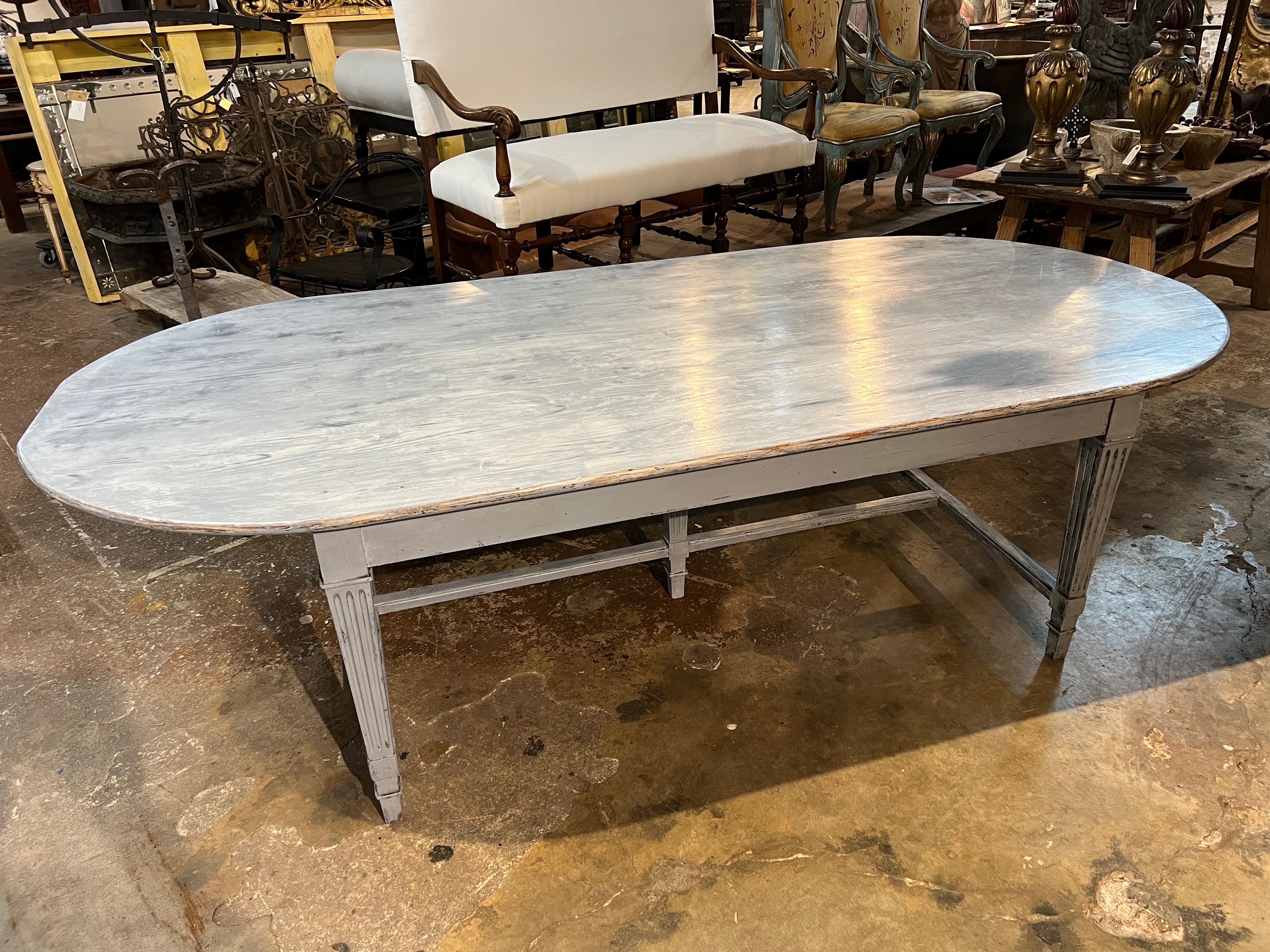 Outstanding and Exceptional French Louis XVI Dining Table In Good Condition For Sale In Atlanta, GA
