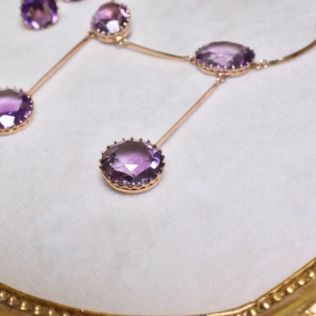 Taille ronde Magnifique demi-parure d'époque édouardienne australienne en or rose 9 carats en vente