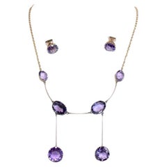 Outstanding Antique Australian Edwardian 9ct Rose Gold Amethyst Demi-Parure