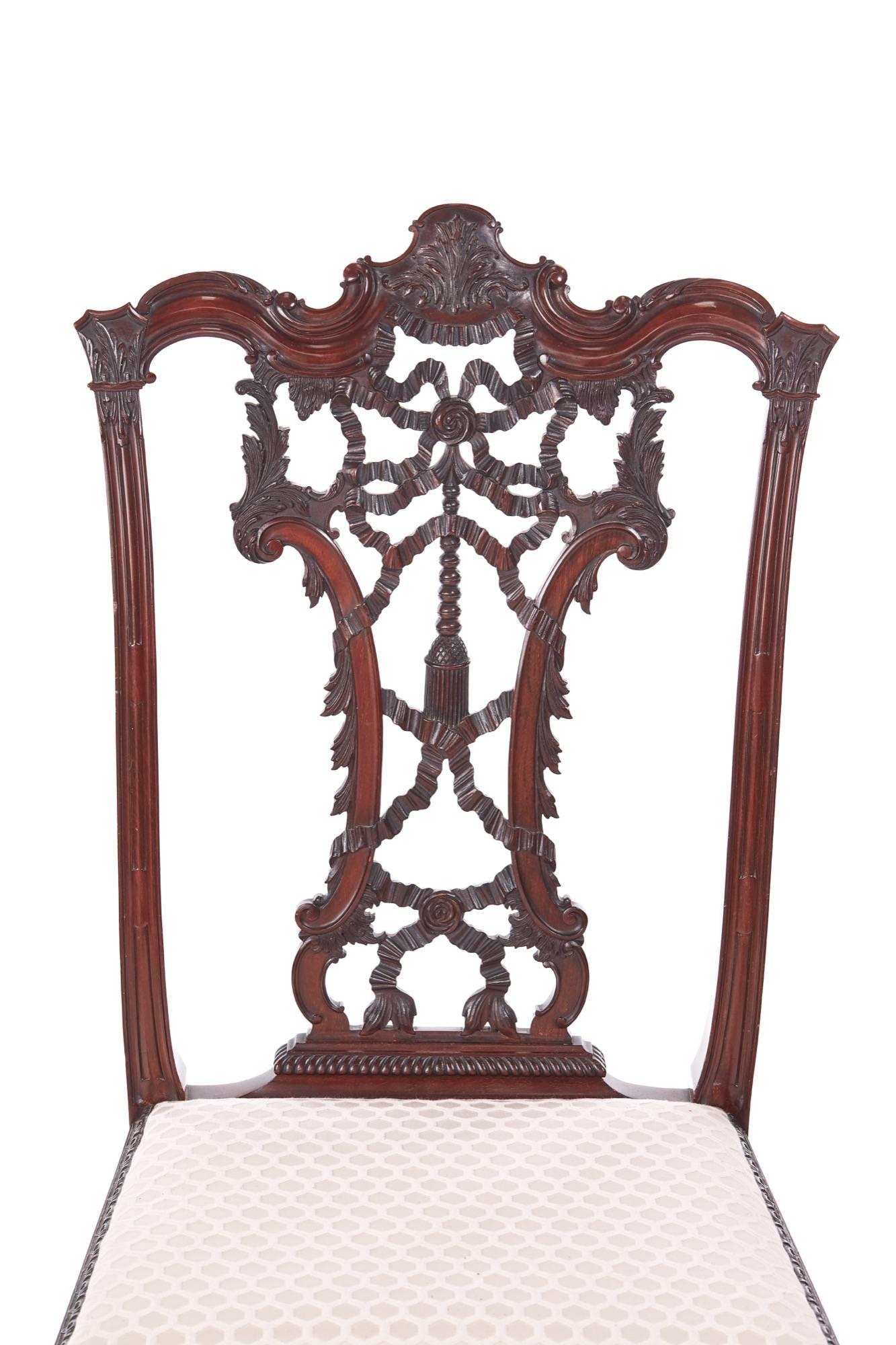 European Outstanding Antique Carved Mahogany Desk Chair For Sale