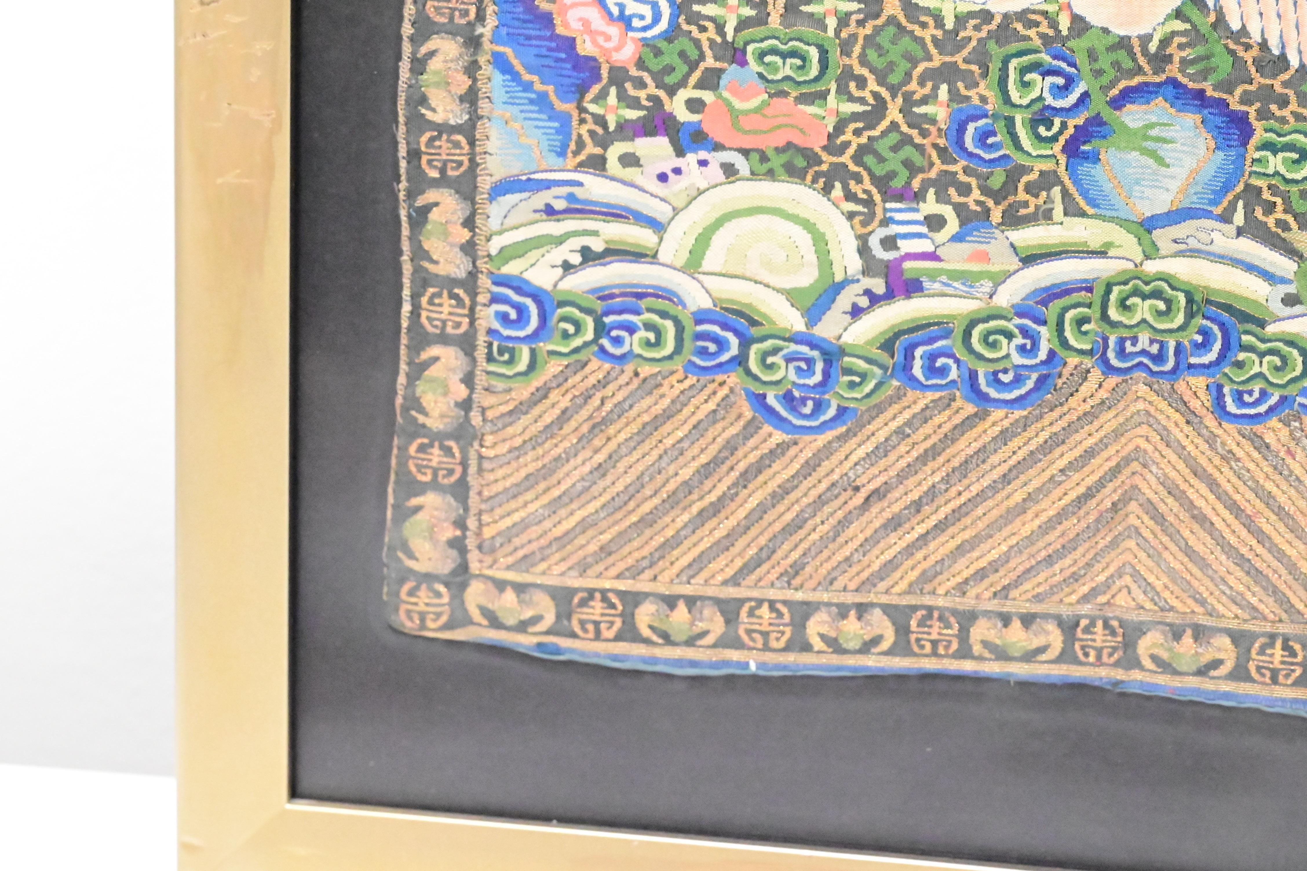 Outstanding Antique Chinese Silk Kesi Kossu Rank Badge Qing Period 8