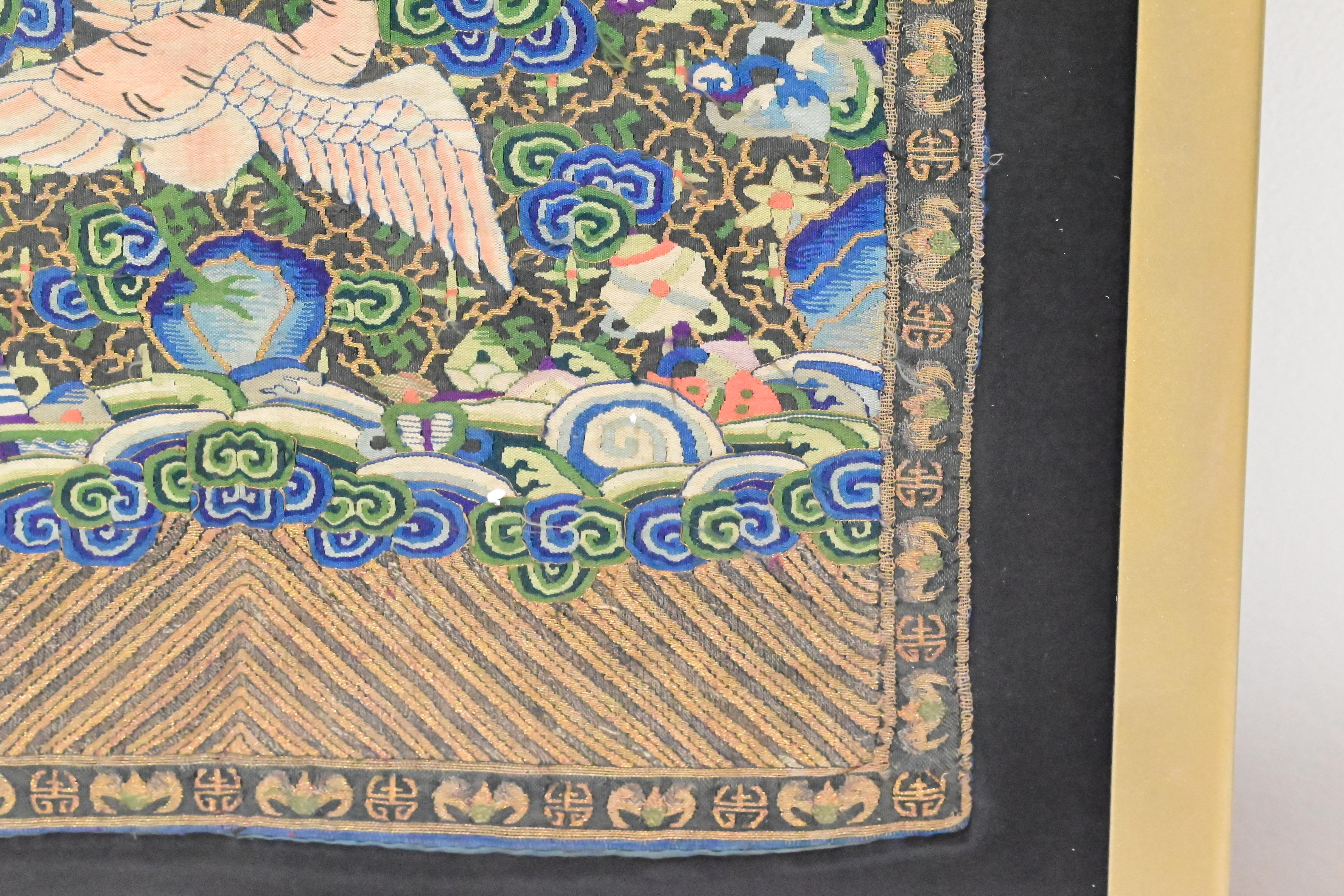 Early 19th Century Outstanding Antique Chinese Silk Kesi Kossu Rank Badge Qing Period