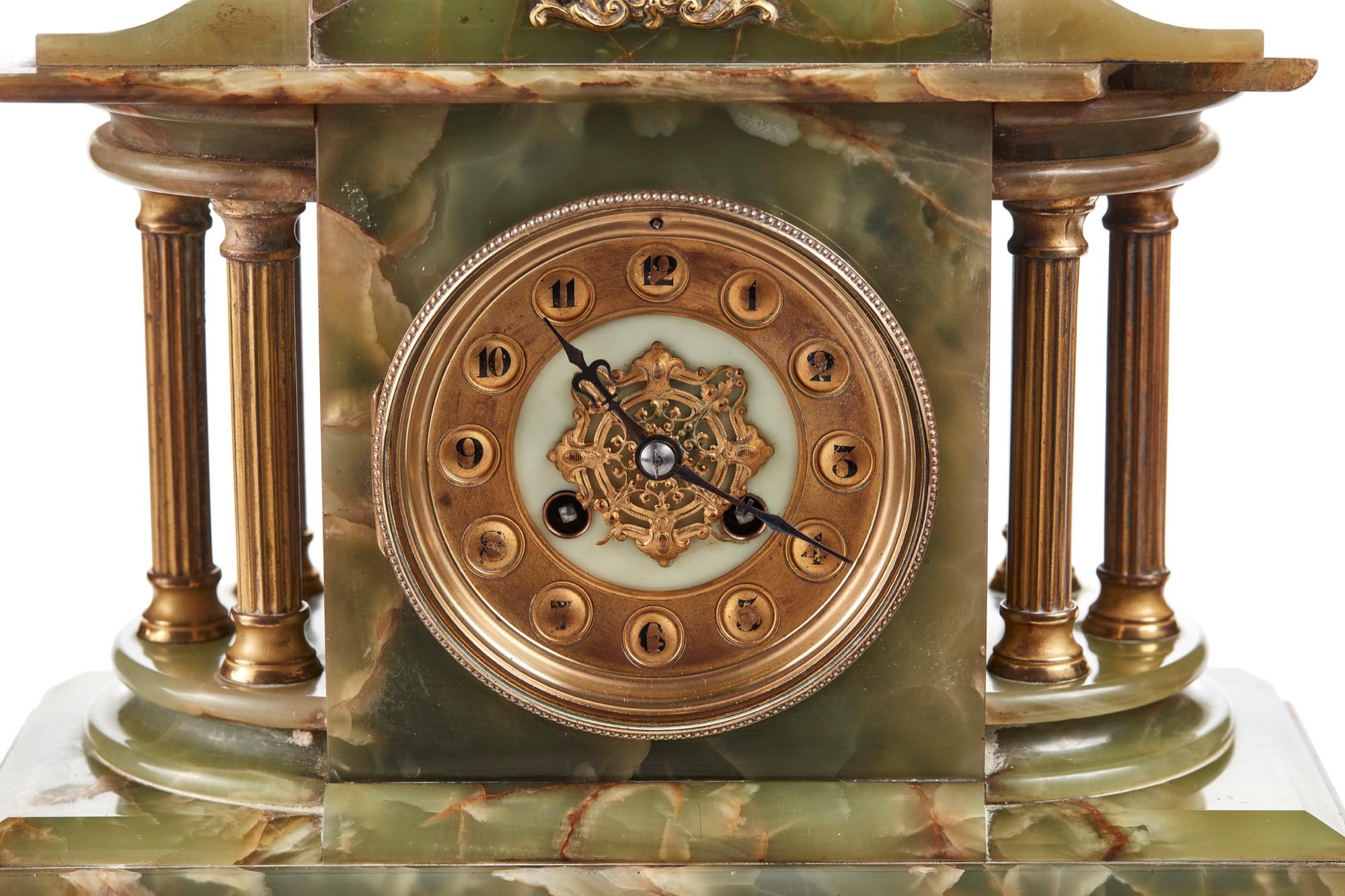 European Outstanding Antique French Clock Set, circa 1860