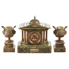 Outstanding Antique French Clock Set, circa 1860