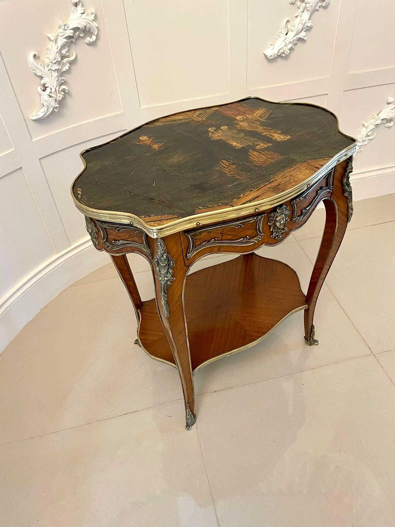 Victorian Outstanding Antique French Kingwood and Ormolu Mounted Freestanding Centre Table For Sale