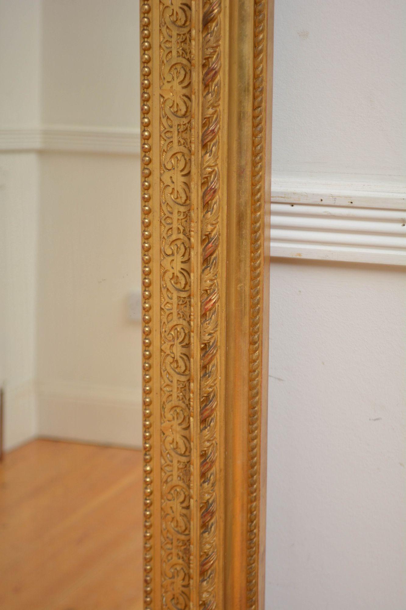 Outstanding Antique Giltwood Mirror H155cm For Sale 5