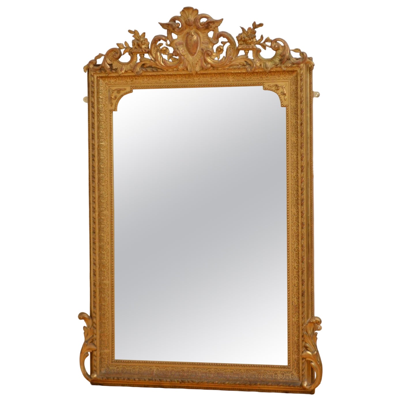 Outstanding Antique Giltwood Mirror H155cm For Sale