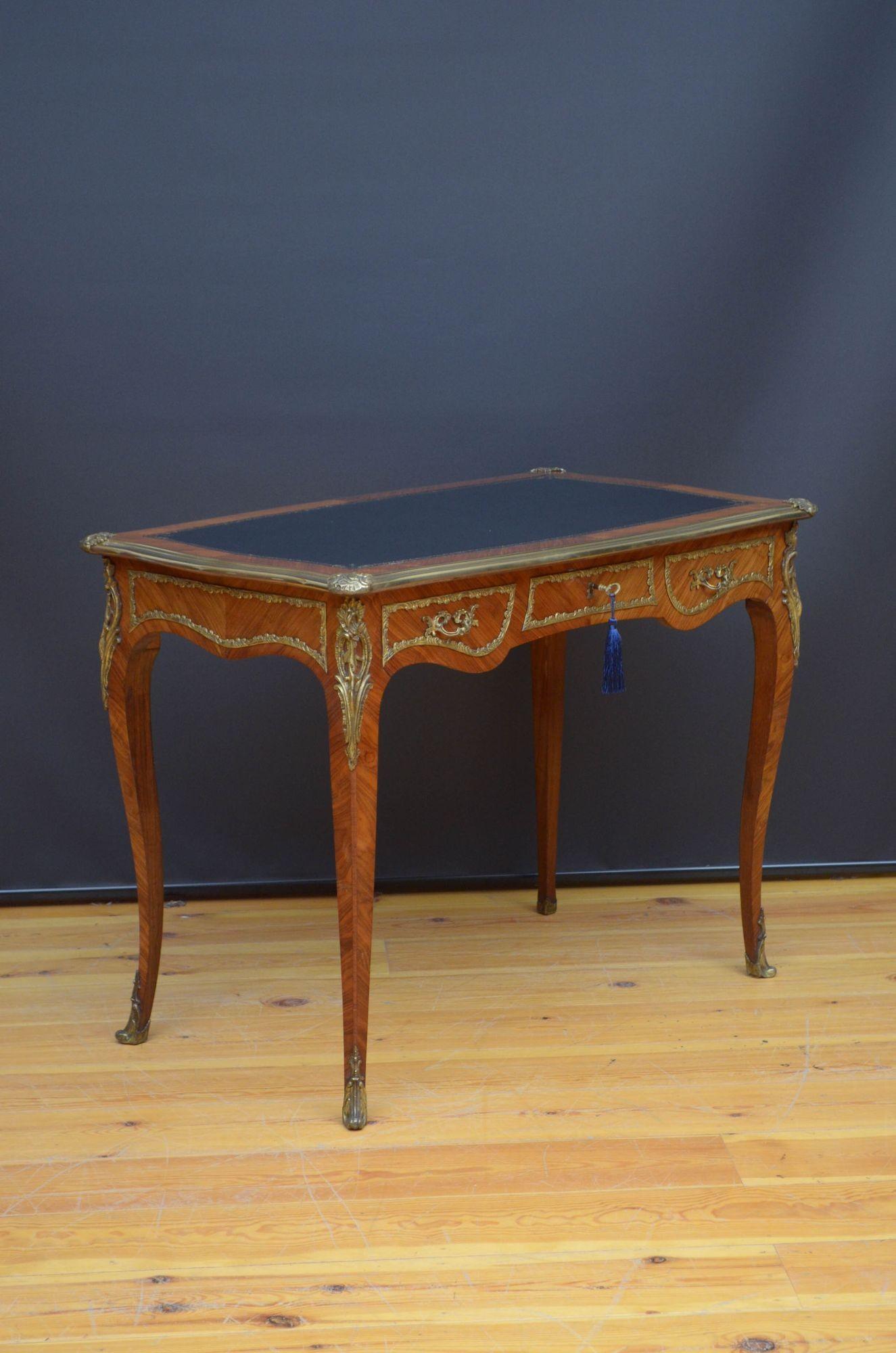 French Outstanding Antique Kingwood Writing Table For Sale