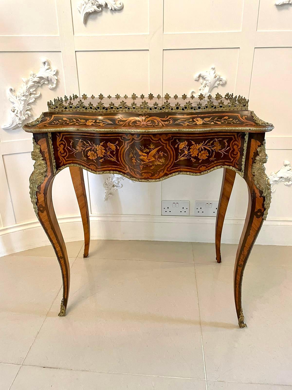 French Outstanding Antique Louis XV Tulipwood & Kingwood Marquetry Jardiniere Table