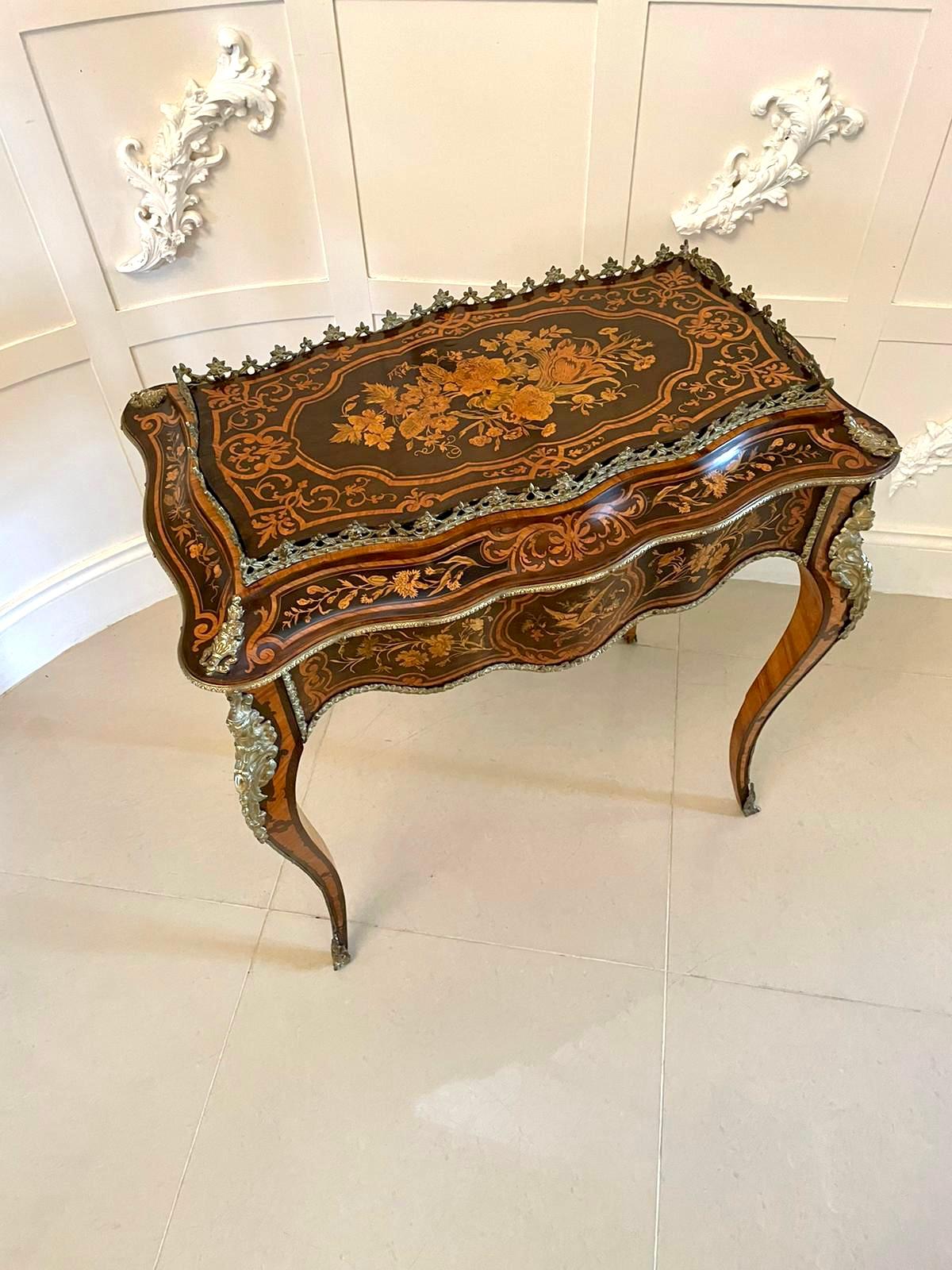 Inlay Outstanding Antique Louis XV Tulipwood & Kingwood Marquetry Jardiniere Table