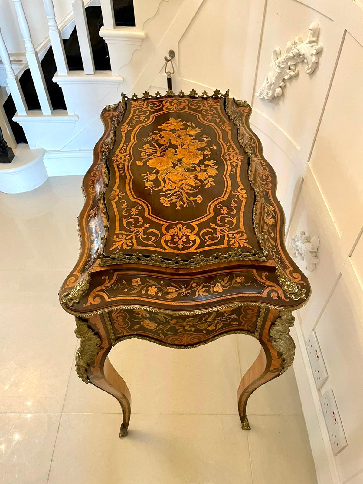 19th Century Outstanding Antique Louis XV Tulipwood & Kingwood Marquetry Jardiniere Table