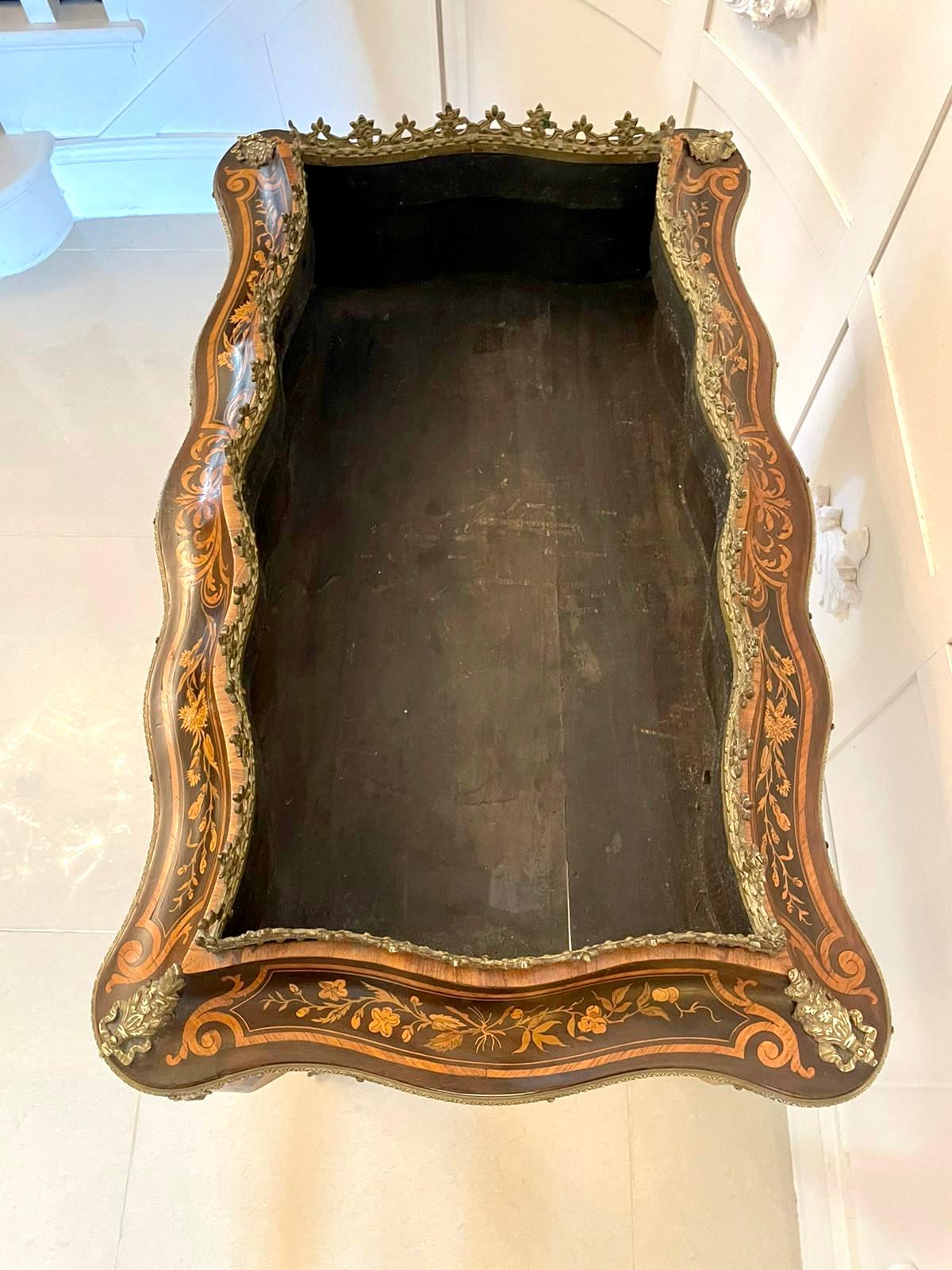 Outstanding Antique Louis XV Tulipwood & Kingwood Marquetry Jardiniere Table 2