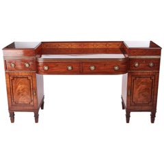 Outstanding Antique Regency Mahogany Brass Inlaid Sideboard