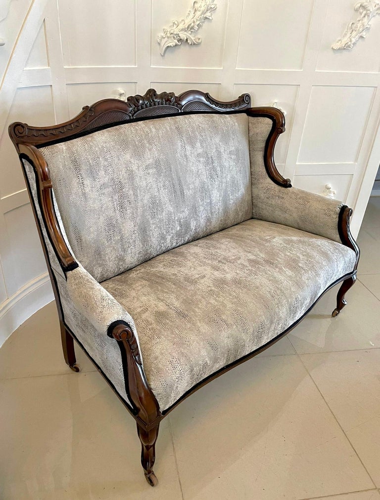 Outstanding Antique Victorian Carved Mahogany Sofa For Sale at 1stDibs