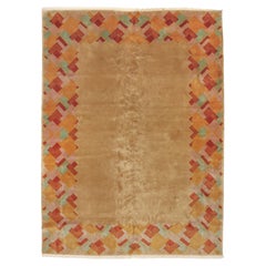 Magnifique tapis chinois Art Déco avec bordure cubiste de Nichols & Co.