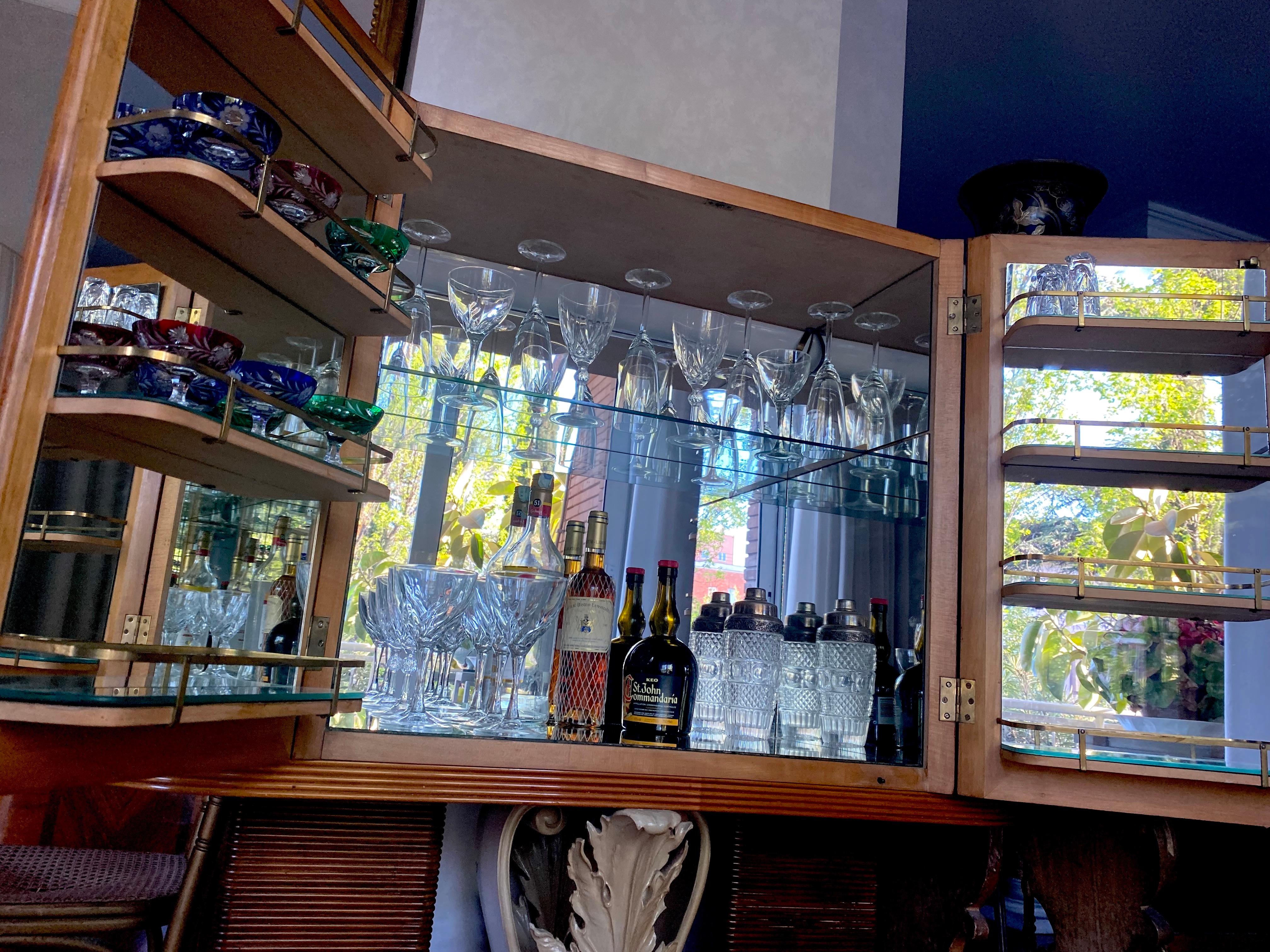 Mid-Century Modern Outstanding Art Deco Italian Bar Cabinet by Pierluigi Colli For Sale