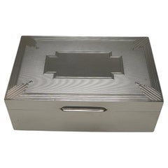Outstanding Art Deco Silver Cigarette / Table Box, 1934
