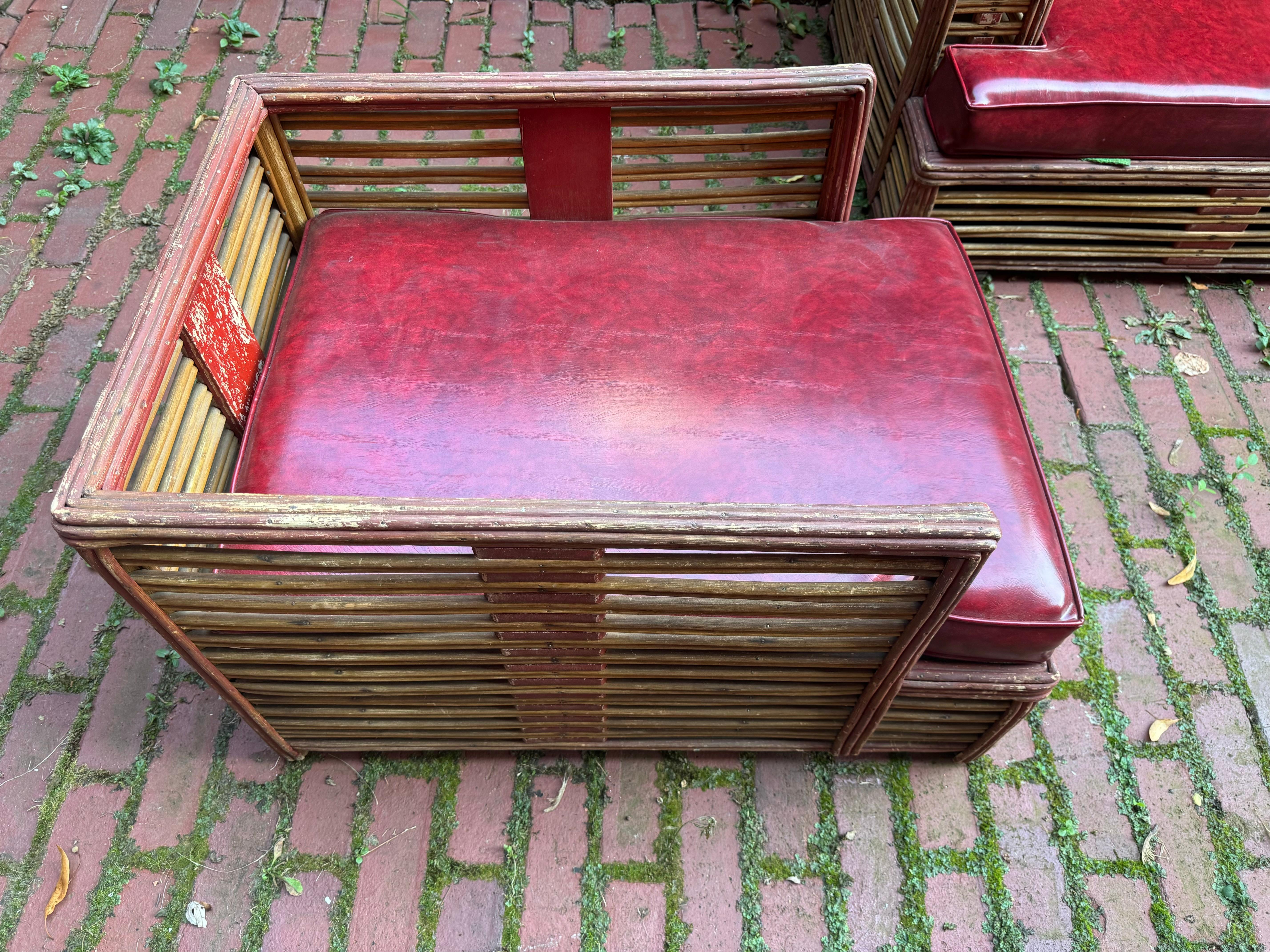 Eccezionale set a 3 pezzi in vimini Art Deco di Donald Deskey / Ypsilanti Reed in vendita 2