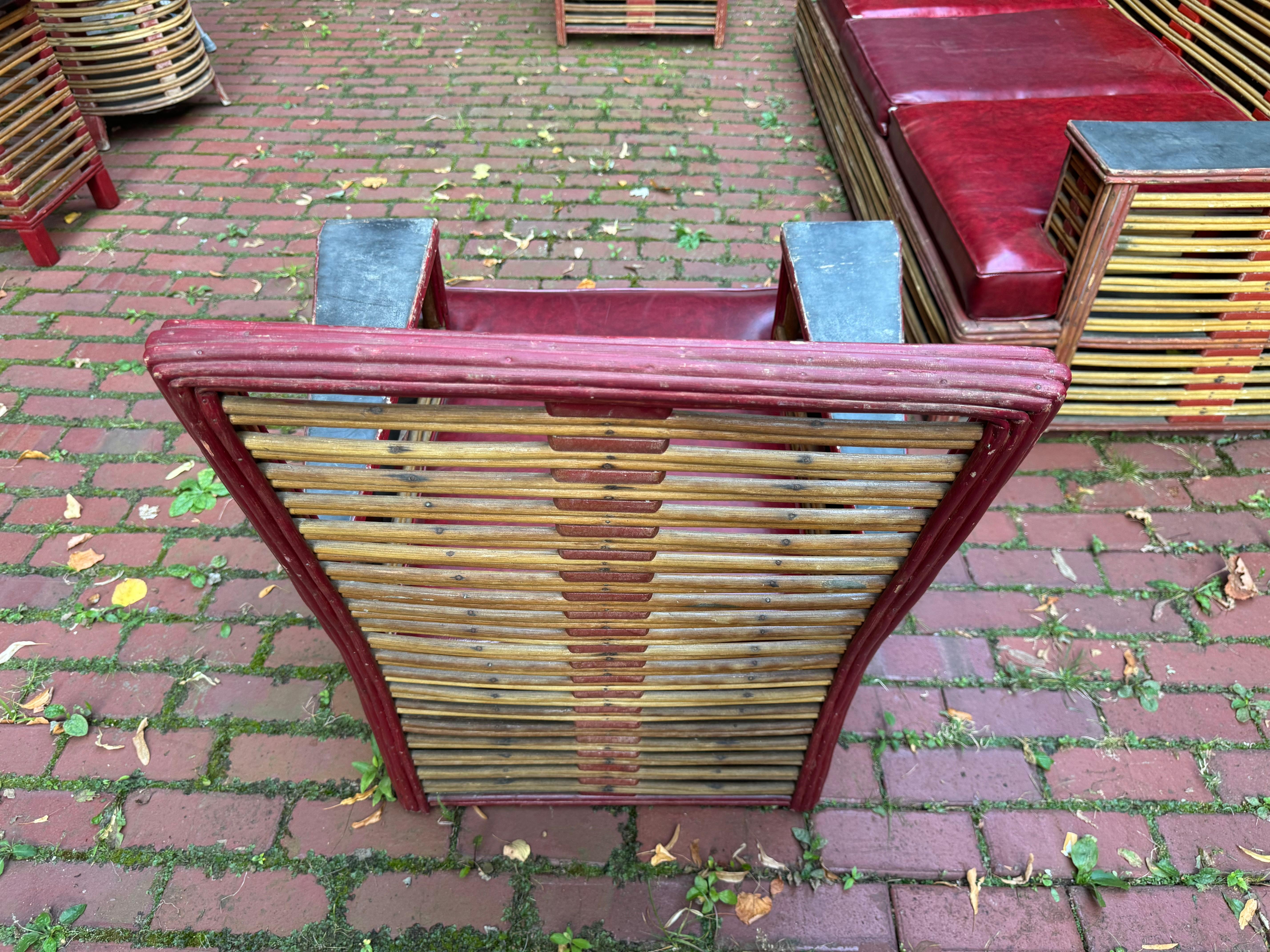 Eccezionale set a 3 pezzi in vimini Art Deco di Donald Deskey / Ypsilanti Reed in vendita 4