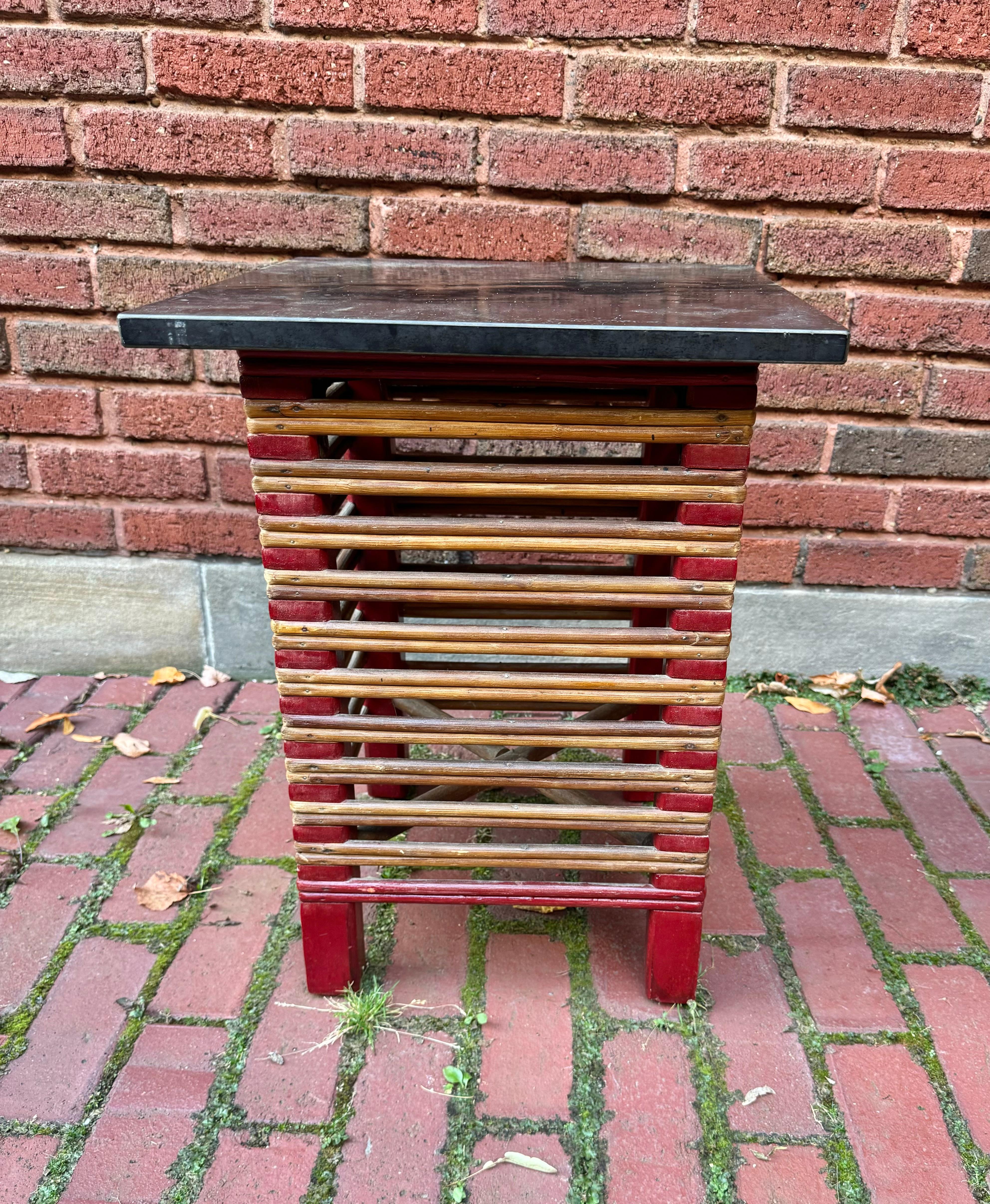 Early 20th Century Outstanding Art Deco Stick Wicker occ. table by Donald Deskey /Ypsilanti Reed For Sale