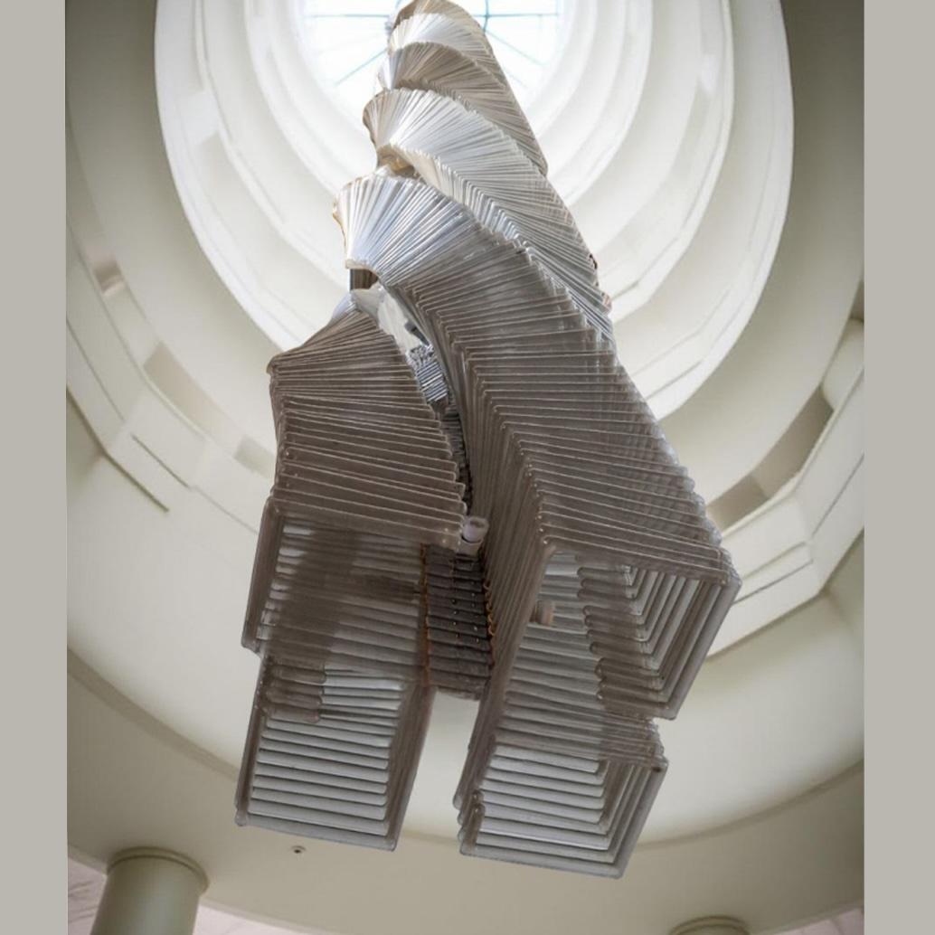 Czech Outstanding Bauhaus Staircase Chandelier with 22 Sconces For Sale