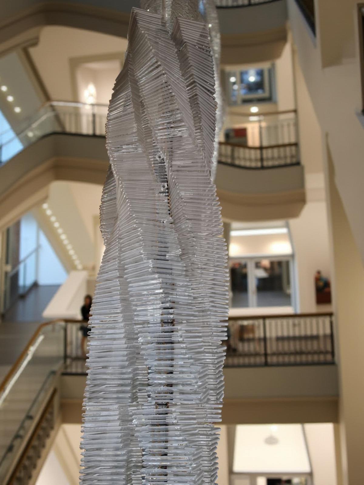 Outstanding Bauhaus Staircase Chandelier with 22 Sconces In Good Condition For Sale In Rome, IT