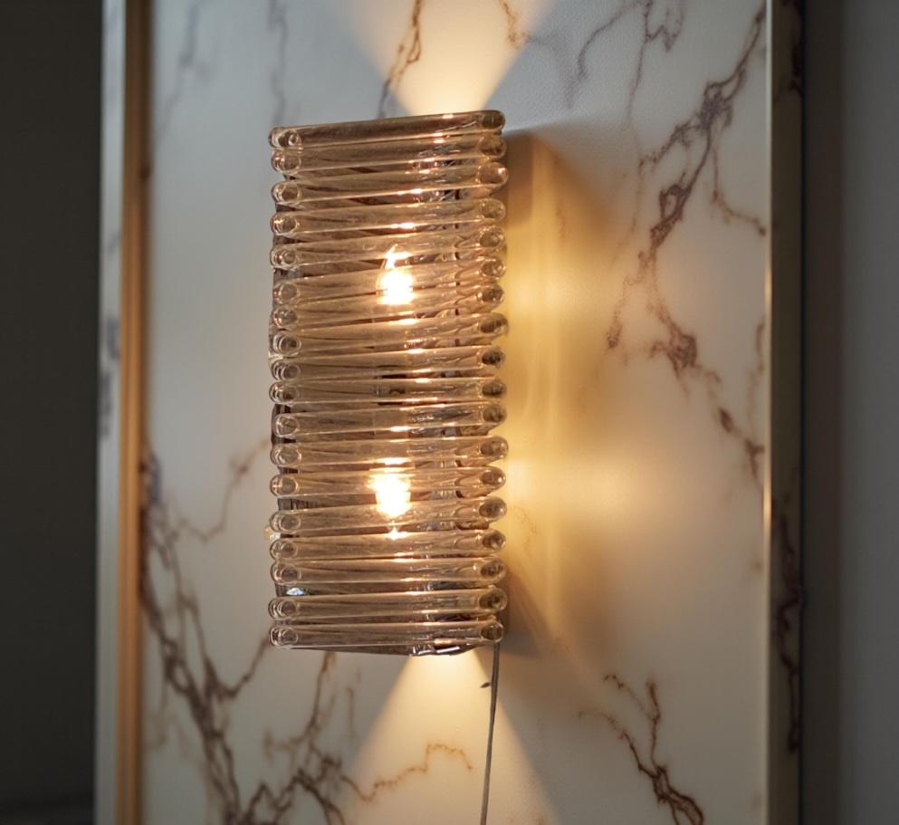 Blown Glass Outstanding Bauhaus Staircase Chandelier with 22 Sconces For Sale