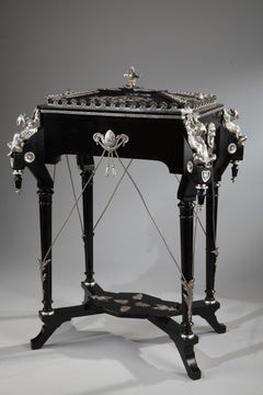 Outstanding Blackened Wood Planter Attributed to C.-G. Diehl, France, Circa 1880