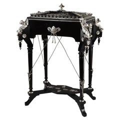 Outstanding Blackened Wood Planter Attributed to C.-G. Diehl, France, Circa 1880