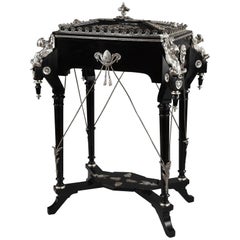 Outstanding Blackened Wood Planter Attributed to C.-G. Diehl, France, Circa 1880