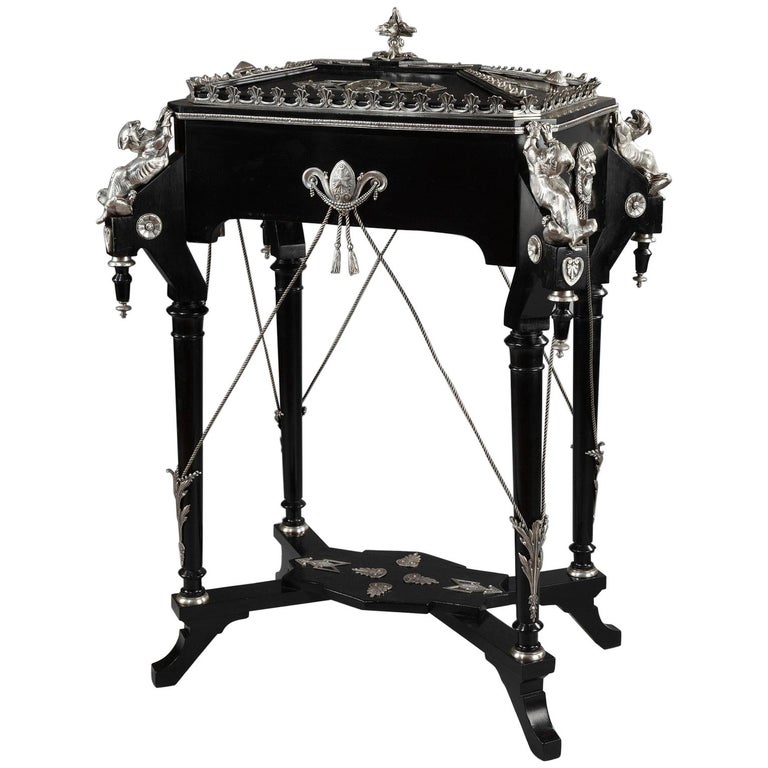 Outstanding Blackened Wood Planter By C G Hl For Sale Outstanding Blackened Wood Planter By C G Hl For Sale