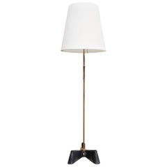 Outstanding Bronze and Wrought Iron Floor Lamp, 1950s
