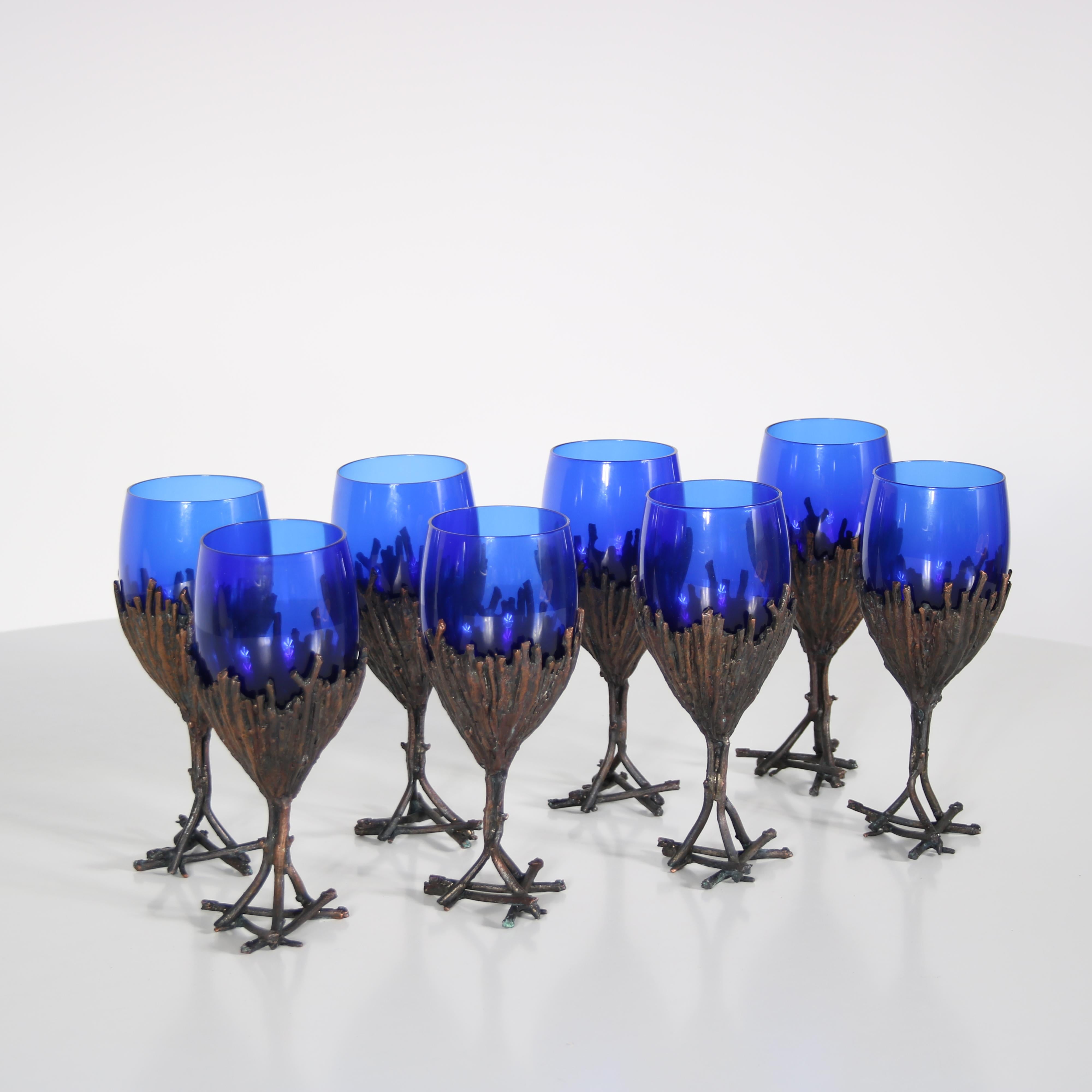 Outstanding Bronze Glassware Set from France, 1970 9