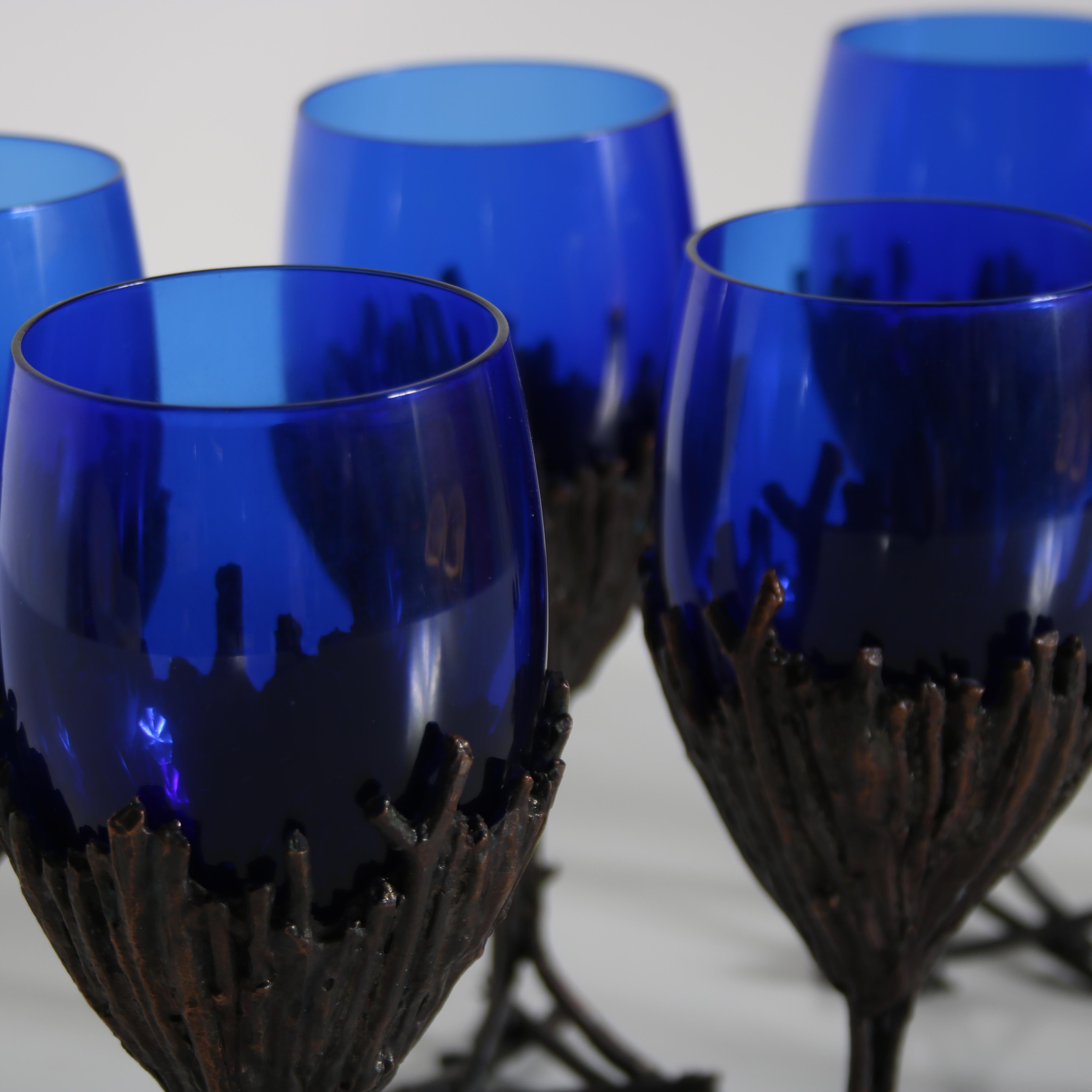 Outstanding Bronze Glassware Set from France, 1970 10