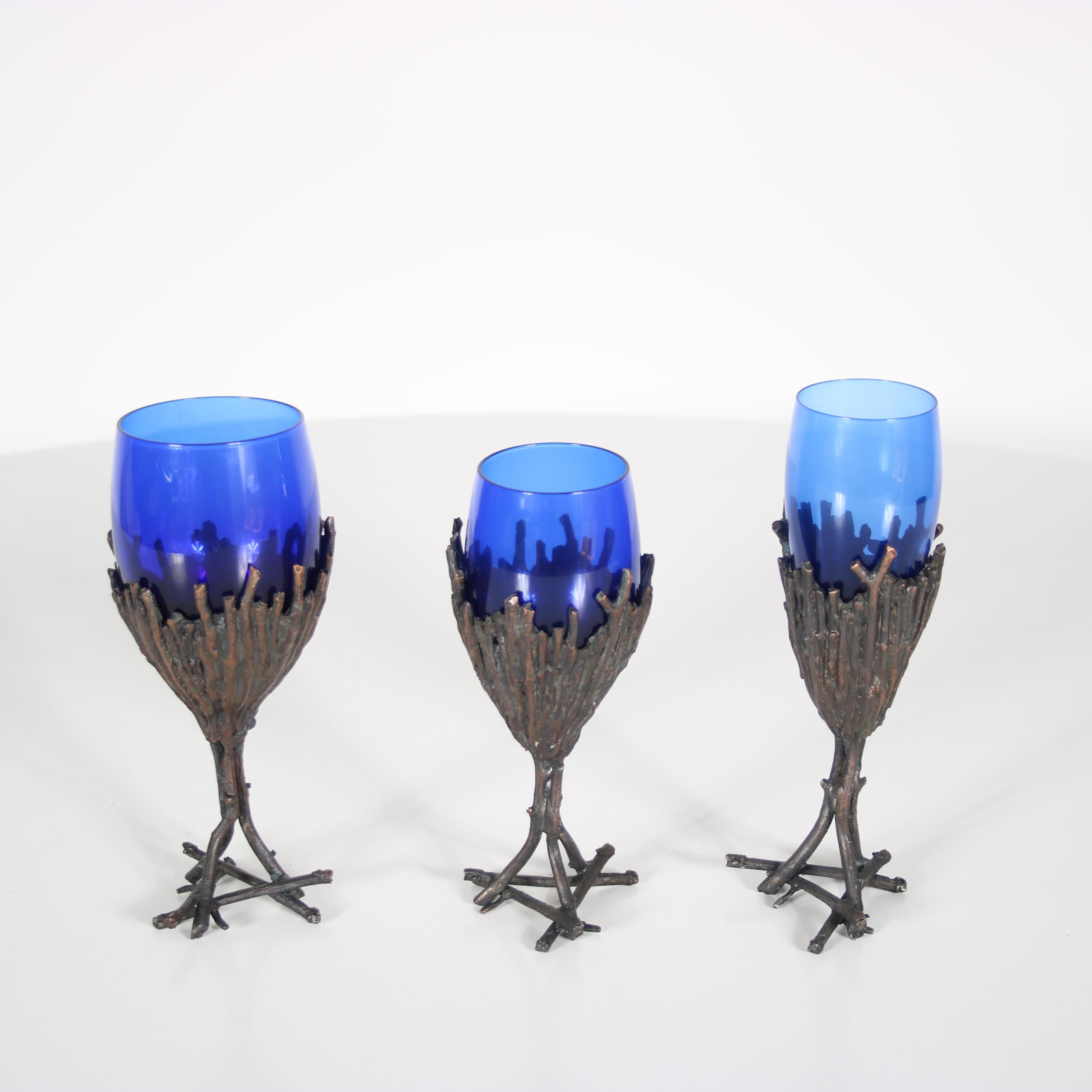 Outstanding Bronze Glassware Set from France, 1970 3