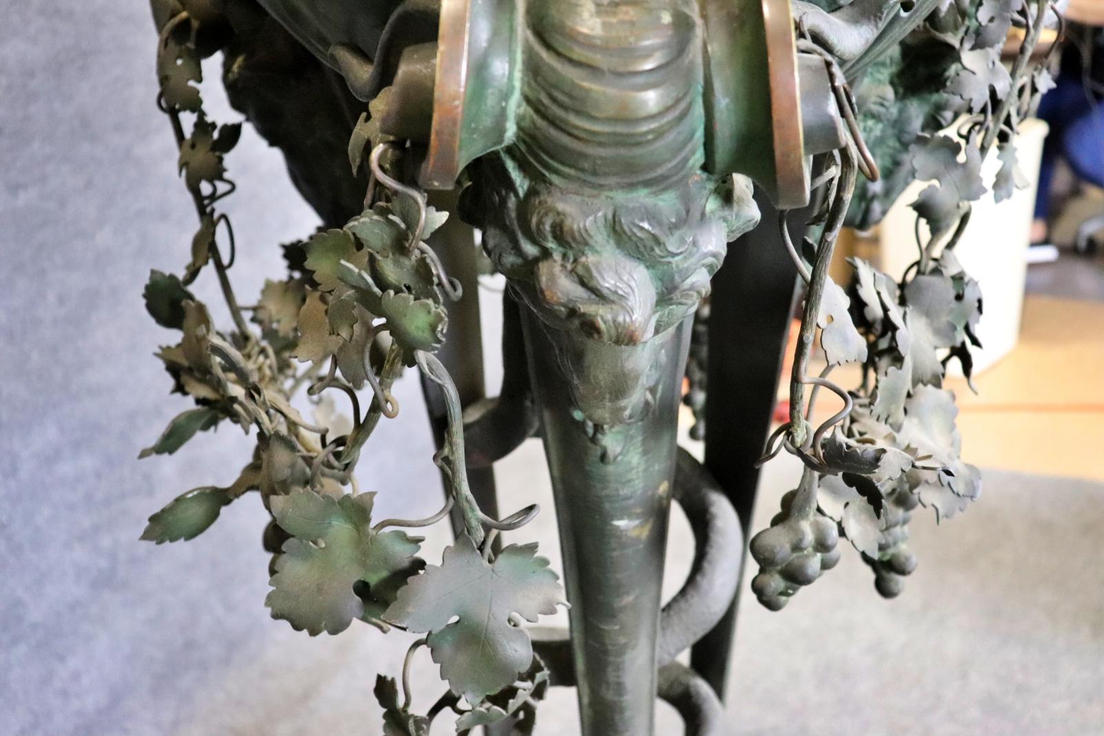 Neoclassical Revival Outstanding Bronze Rams Head Monumental Planter with Removable Lid For Sale