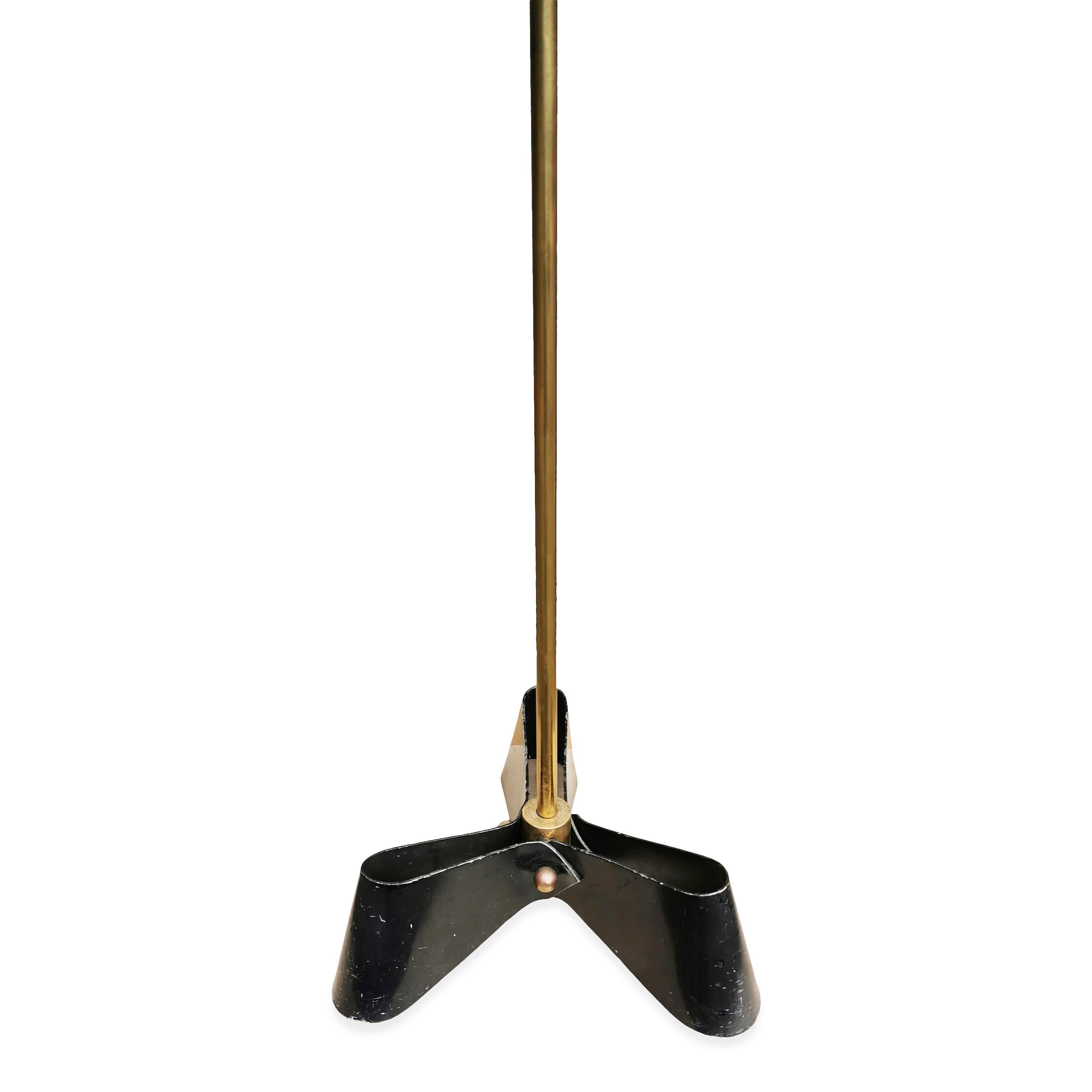 Outstanding Bronze and Wrought Iron Floor Lamp, 1950s In Good Condition For Sale In Newburgh, NY