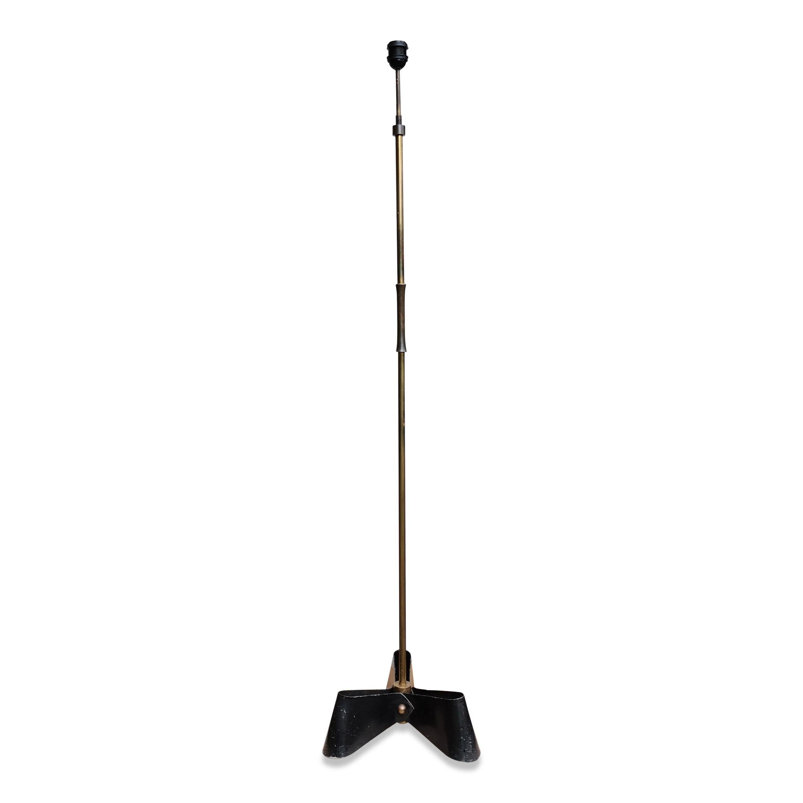 Outstanding Bronze and Wrought Iron Floor Lamp, 1950s For Sale 2