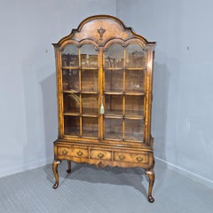 Outstanding Burr Walnut Bookcase on Stand
