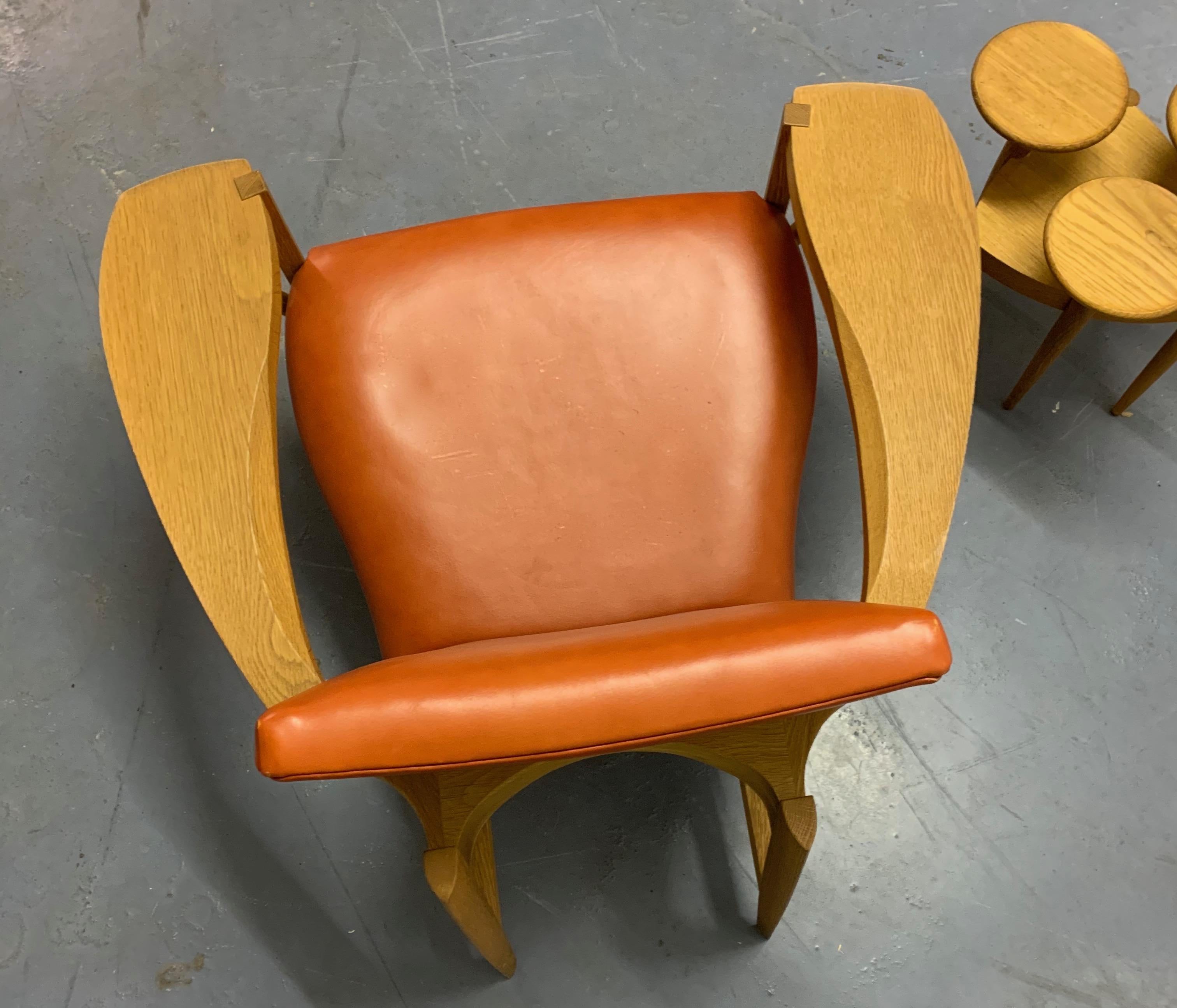 Danish Outstanding Cabinetmakers Lounge Chair and Sidetable For Sale