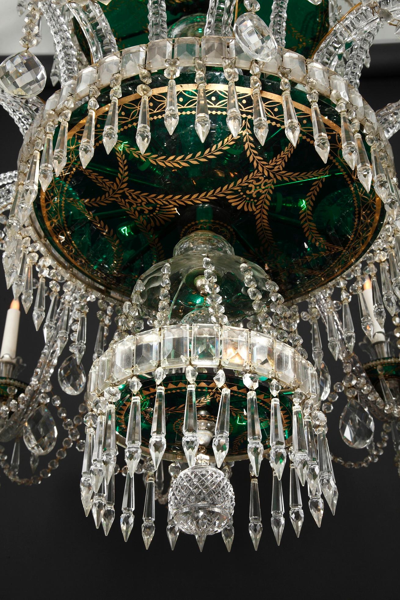 Chandelier Crystal Attributed to the Granja Manufacture, Spain, Circa 1900 For Sale 1