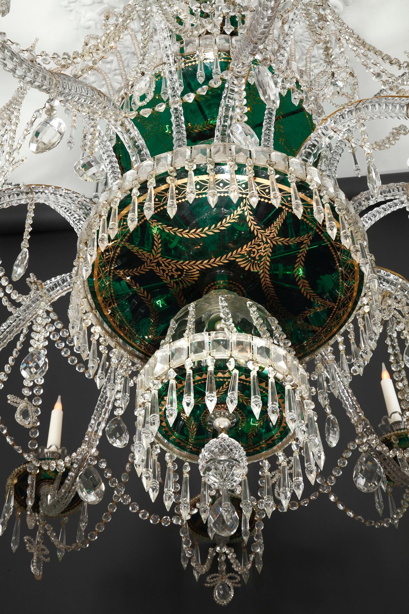 Chandelier Crystal Attributed to the Granja Manufacture, Spain, Circa 1900 For Sale 2